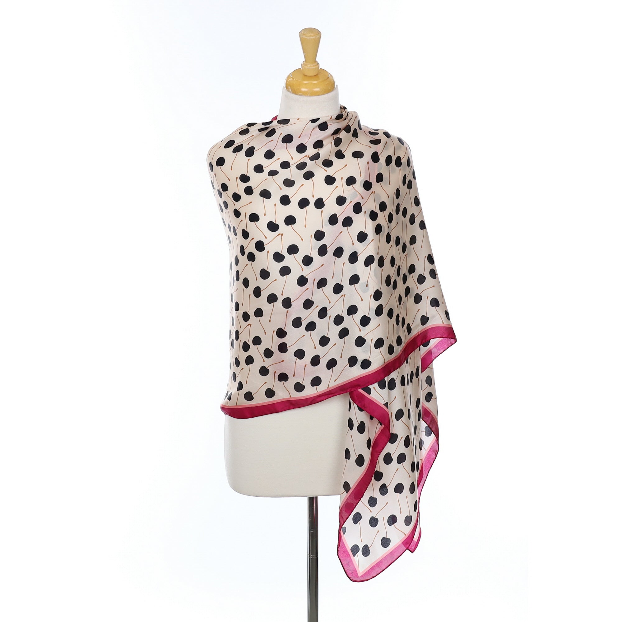 Marc Cain Black Cherry Silk Scarf