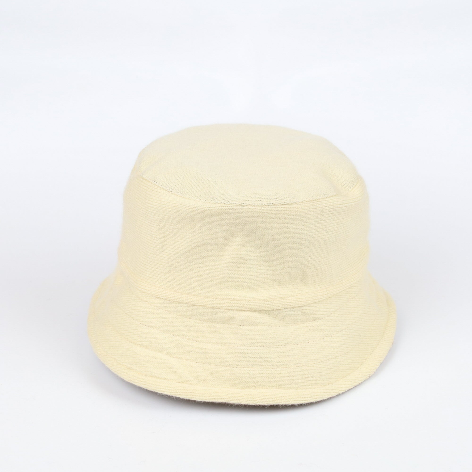 Mink Brown and Clotted Cream Reversible Cashmere Bucket Hat Medium