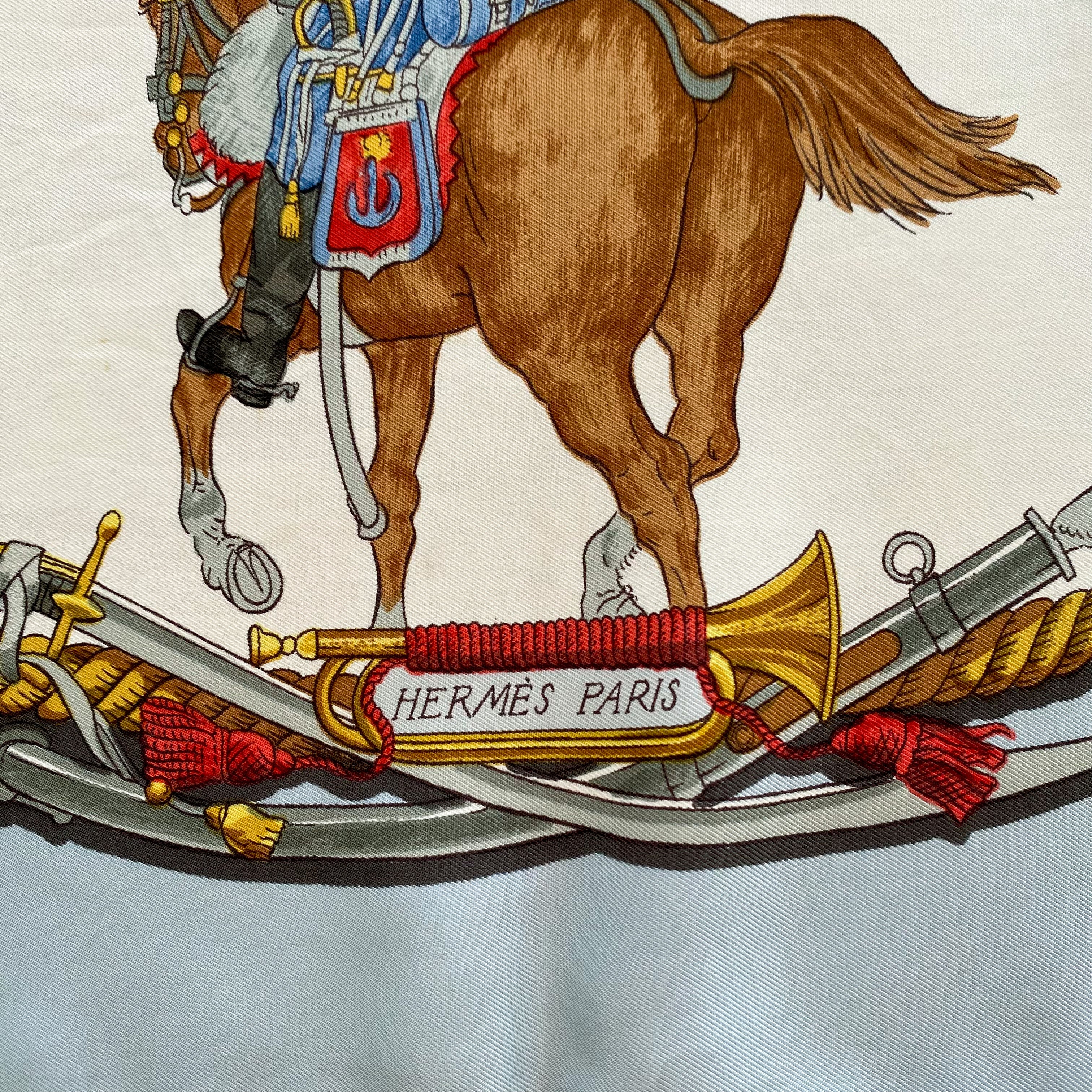 Hermès Marine Et Cavalerie Silk Scarf