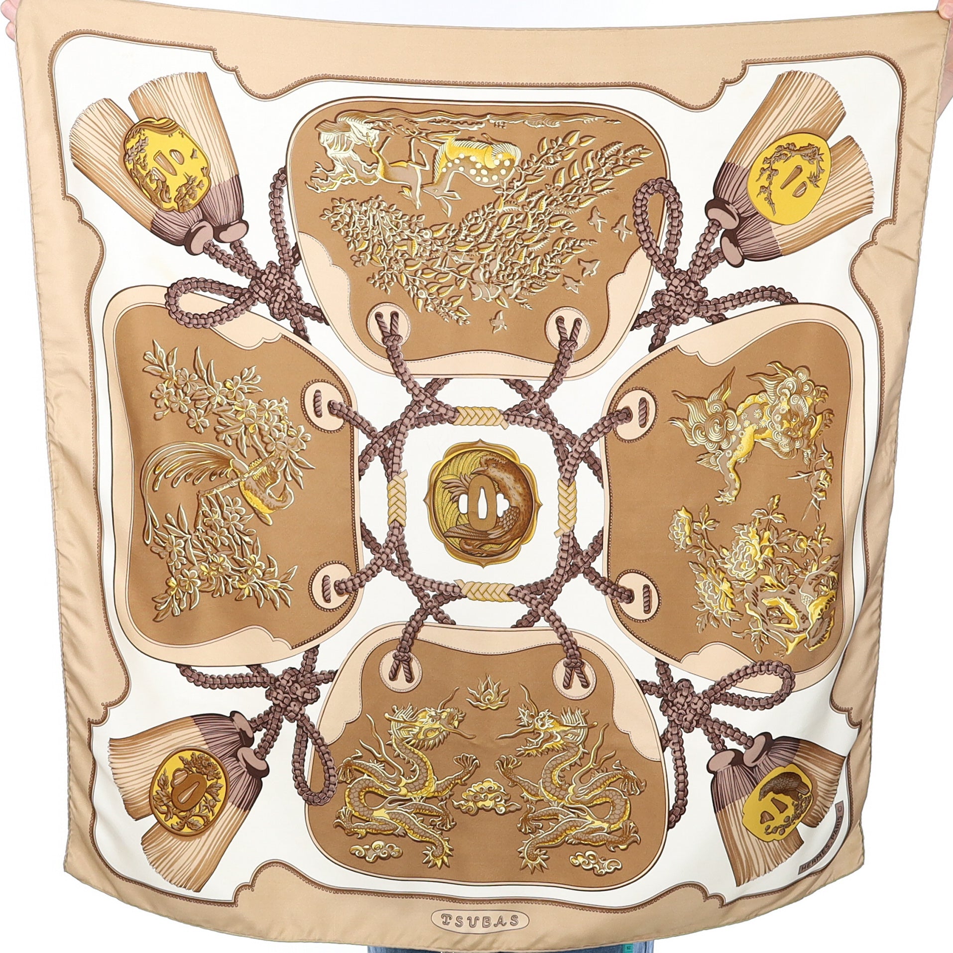 Hermès Tsubas Silk Scarf
