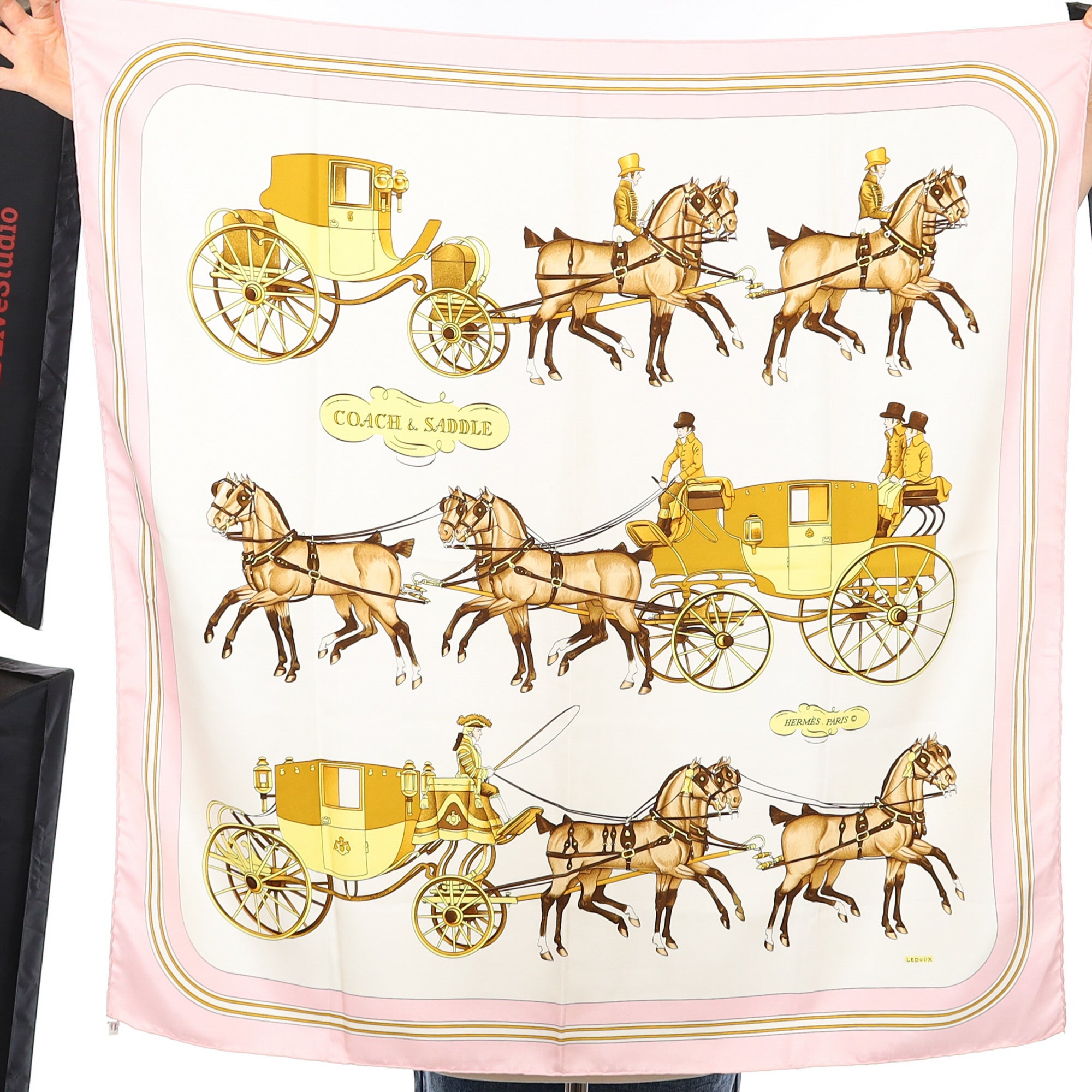 Hermès Coach & Saddle Silk Scarf Quite Rare