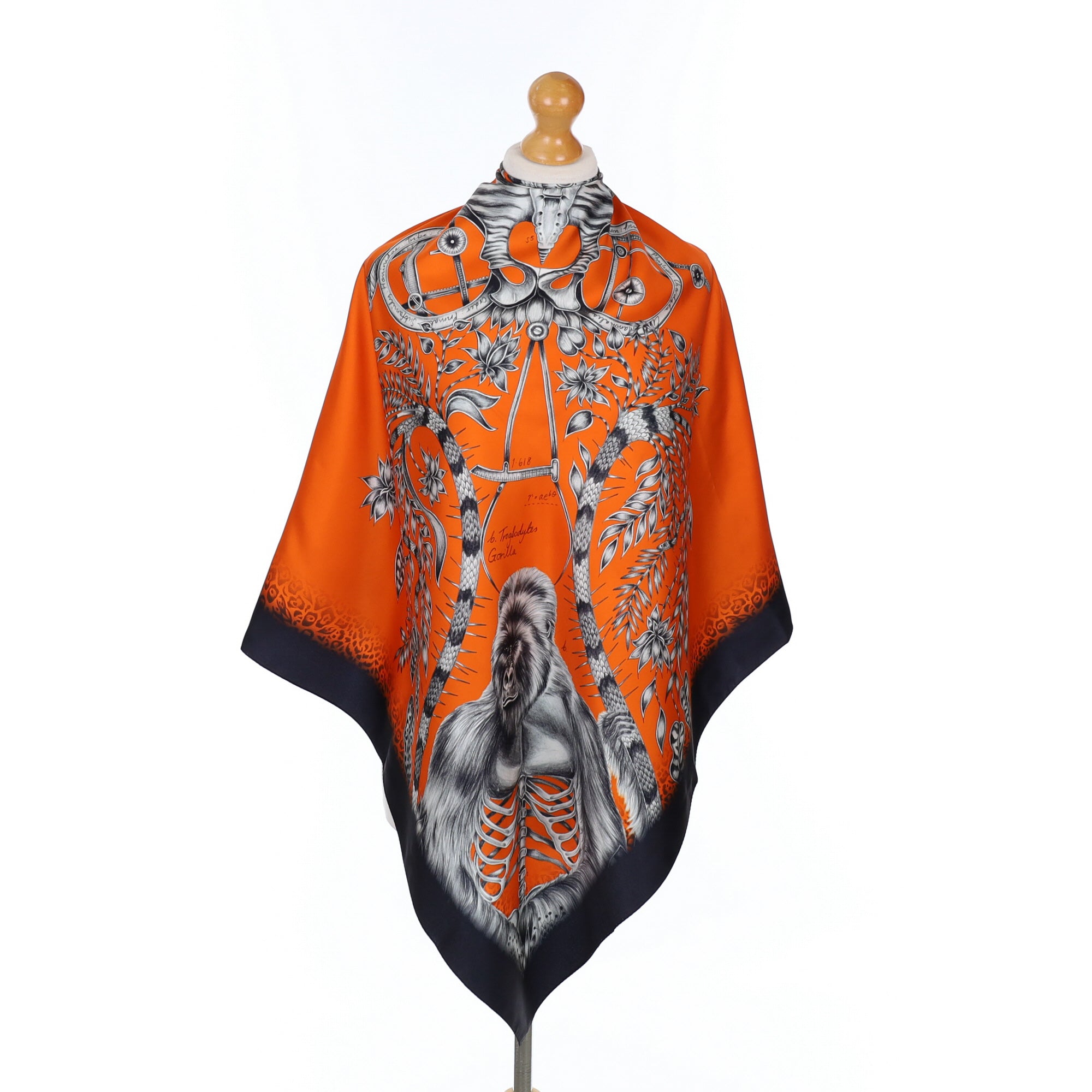 Designer Emma Shipley Orange Silk Scarf