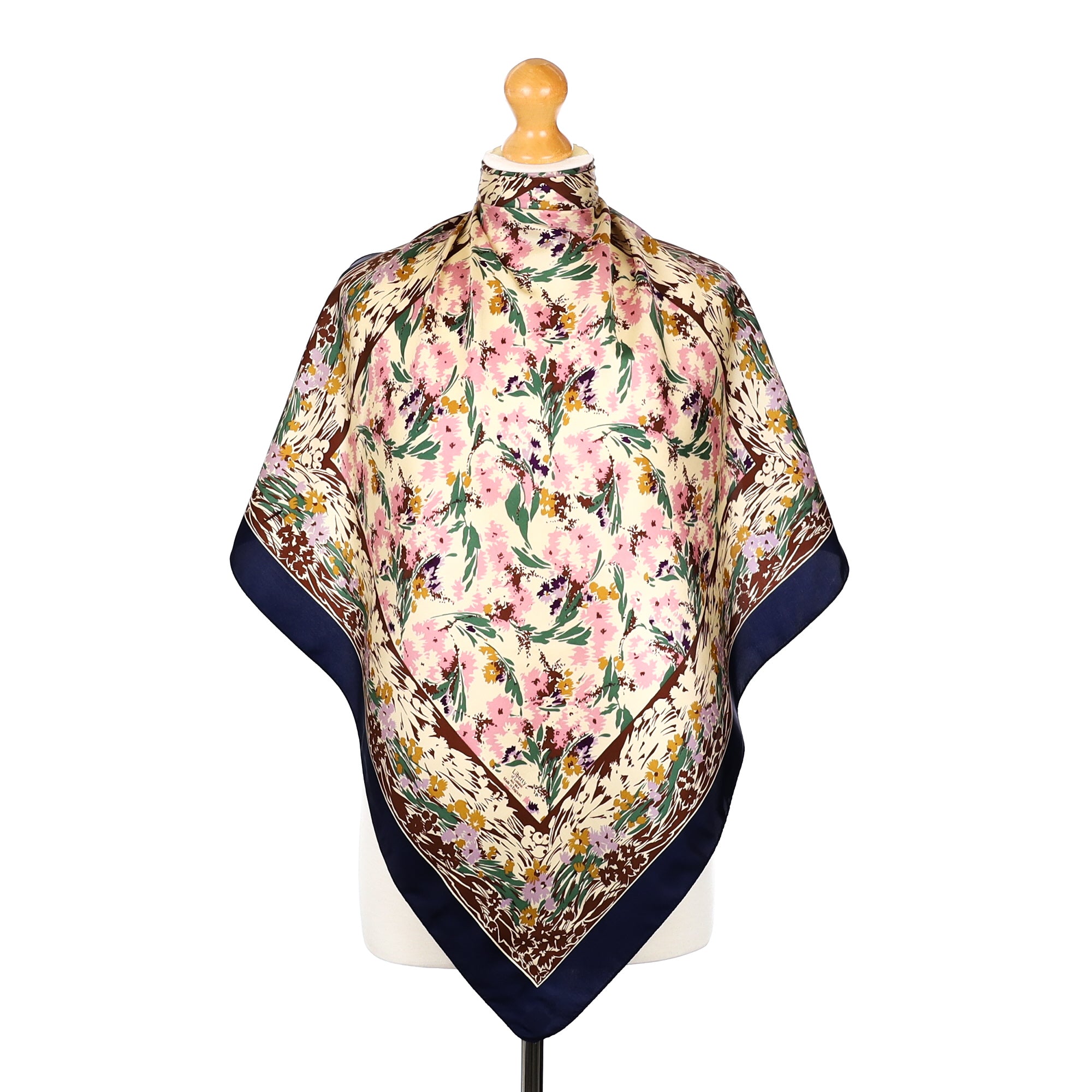 Liberty Pink Floral Vintage Silk Scarf