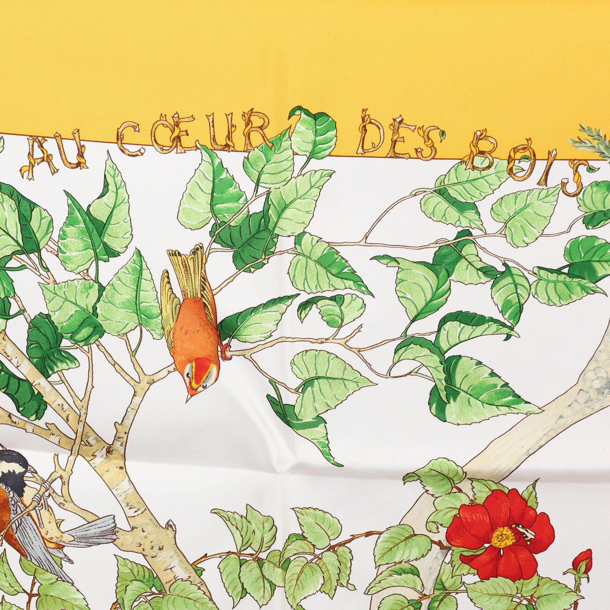 Brand New Boxed Hermès Au Coeur des Bois Silk Scarf