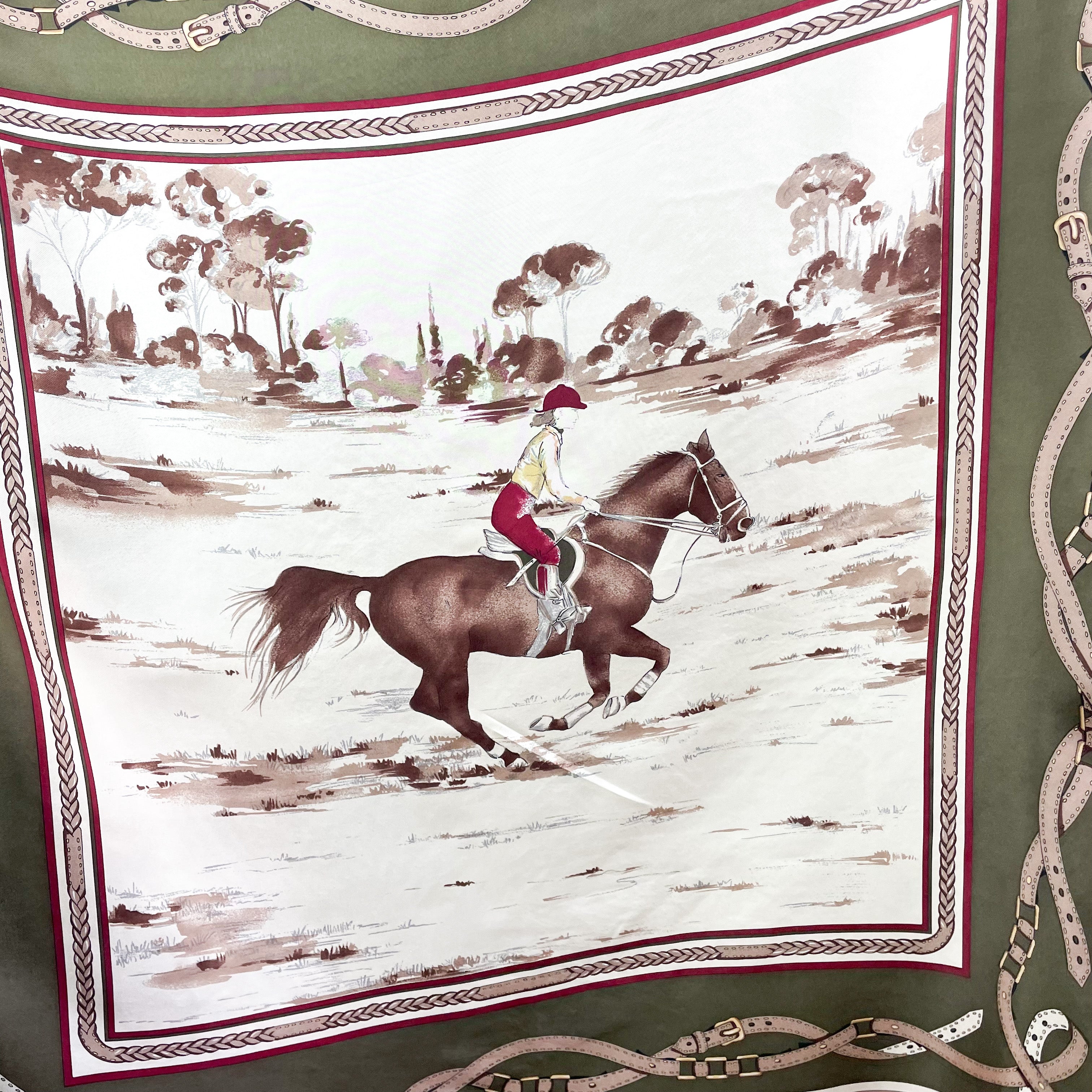 Equestrian Vintage Silk Scarf