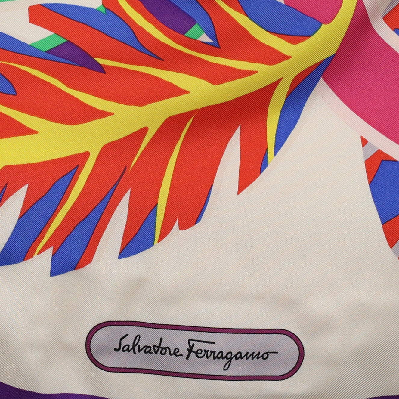 Salvatore Ferragamo Colourful Designer Silk Scarf
