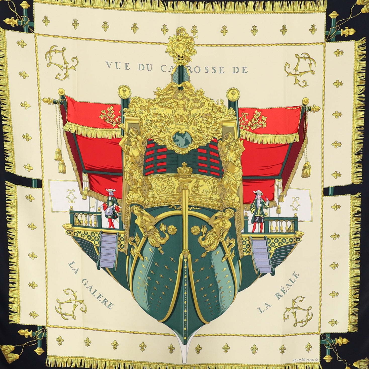 Hermès la réale- Vue Du Carosse de la galère Silk Scarf