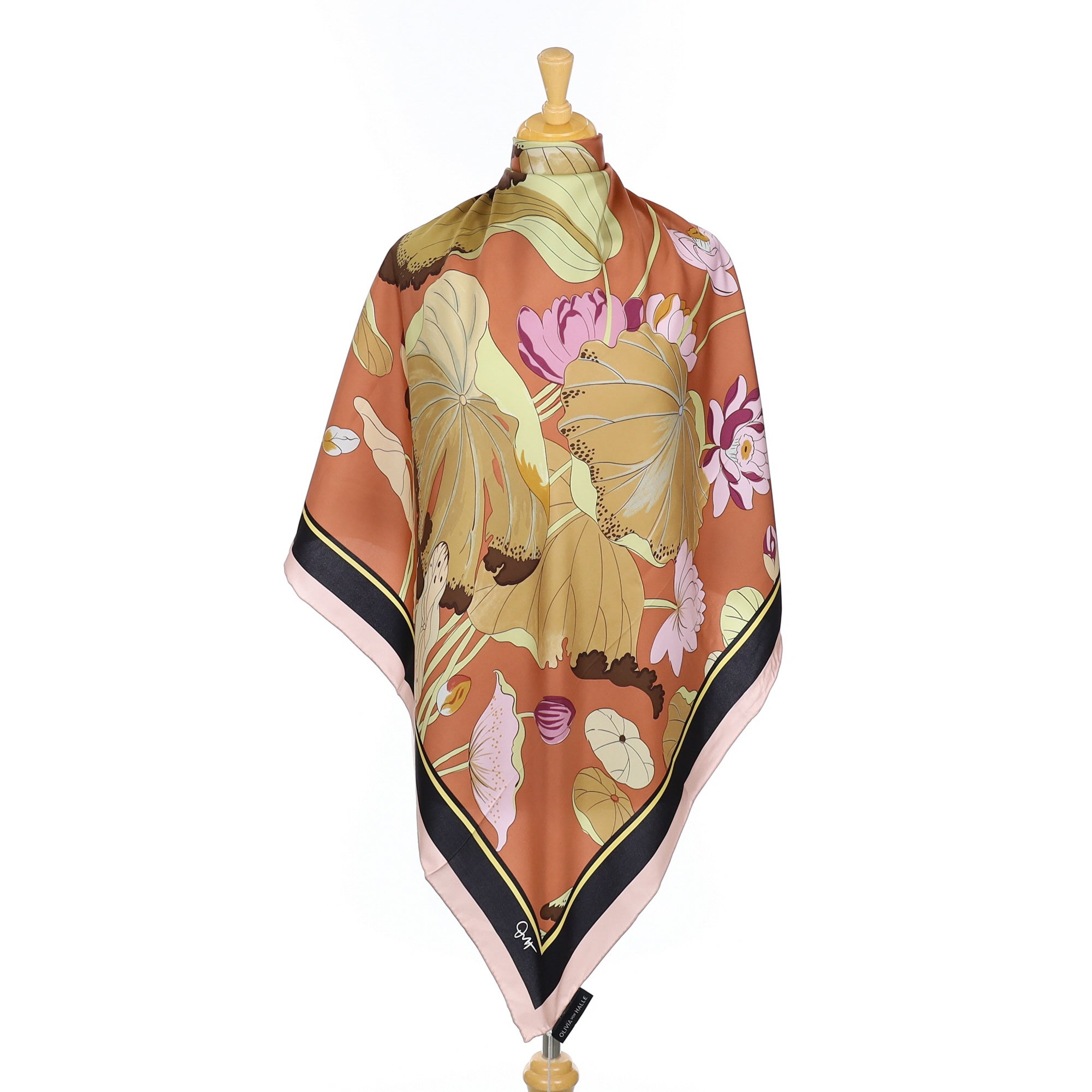 Brand New Olivia Von Halle Floral Silk Scarf