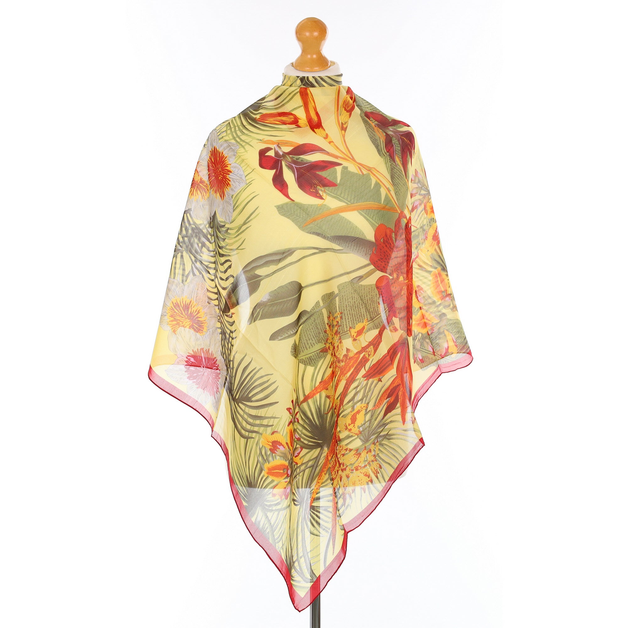 Brand New Kenzo Yellow, Green and Red Silk Scarf