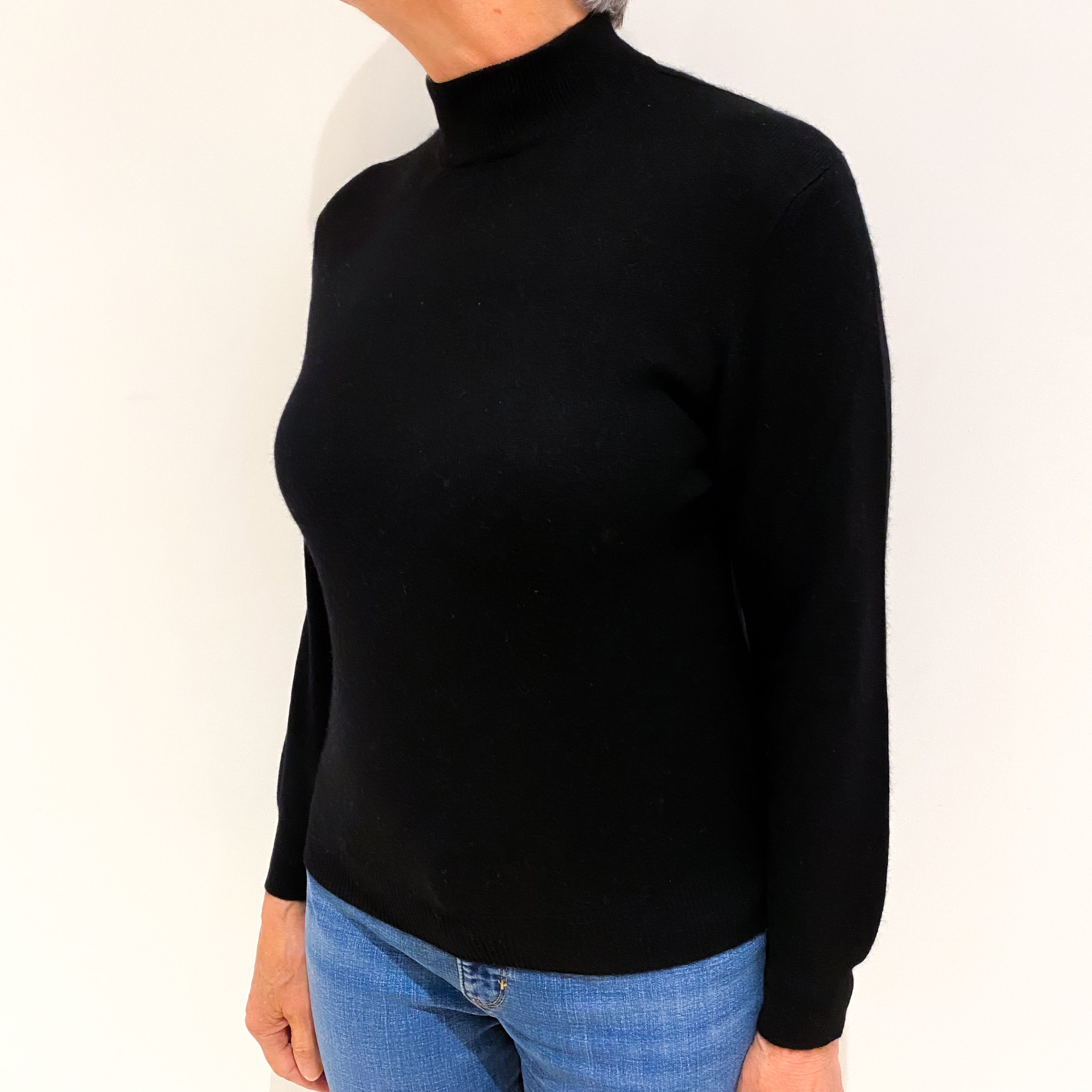 Black Cashmere Turtle Neck Jumper Medium