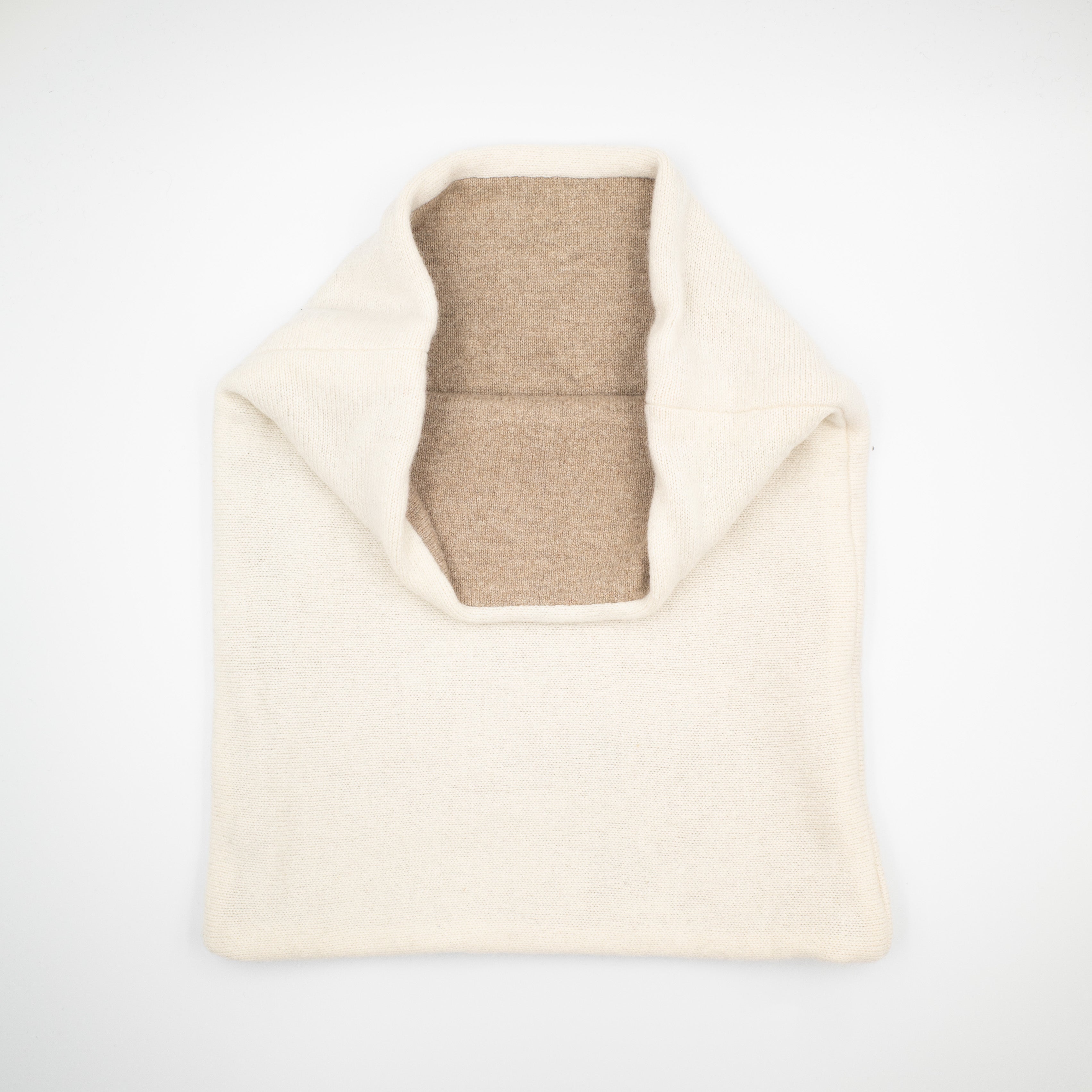 Cream and Taupe Luxury Double Layered Snood