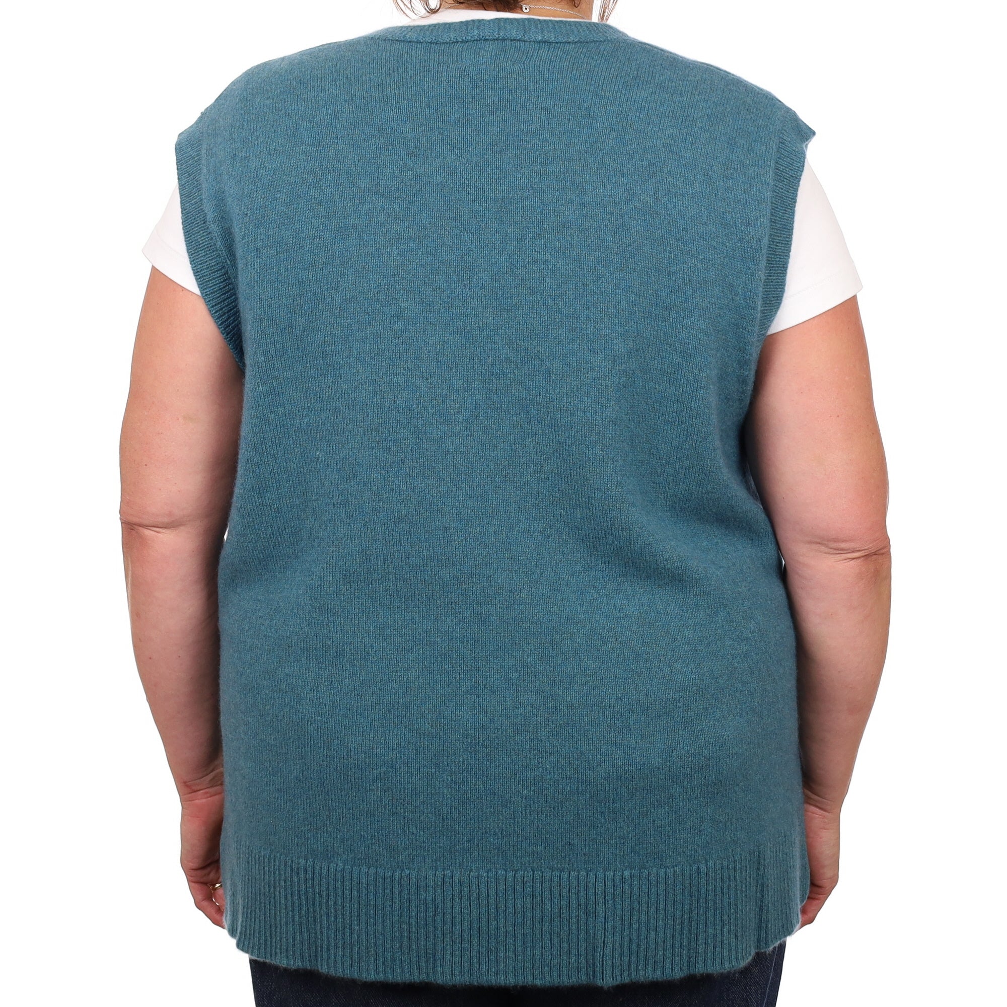 Brand New Ocean Green Luxury Cashmere Tank Top 2XL UK 22-24
