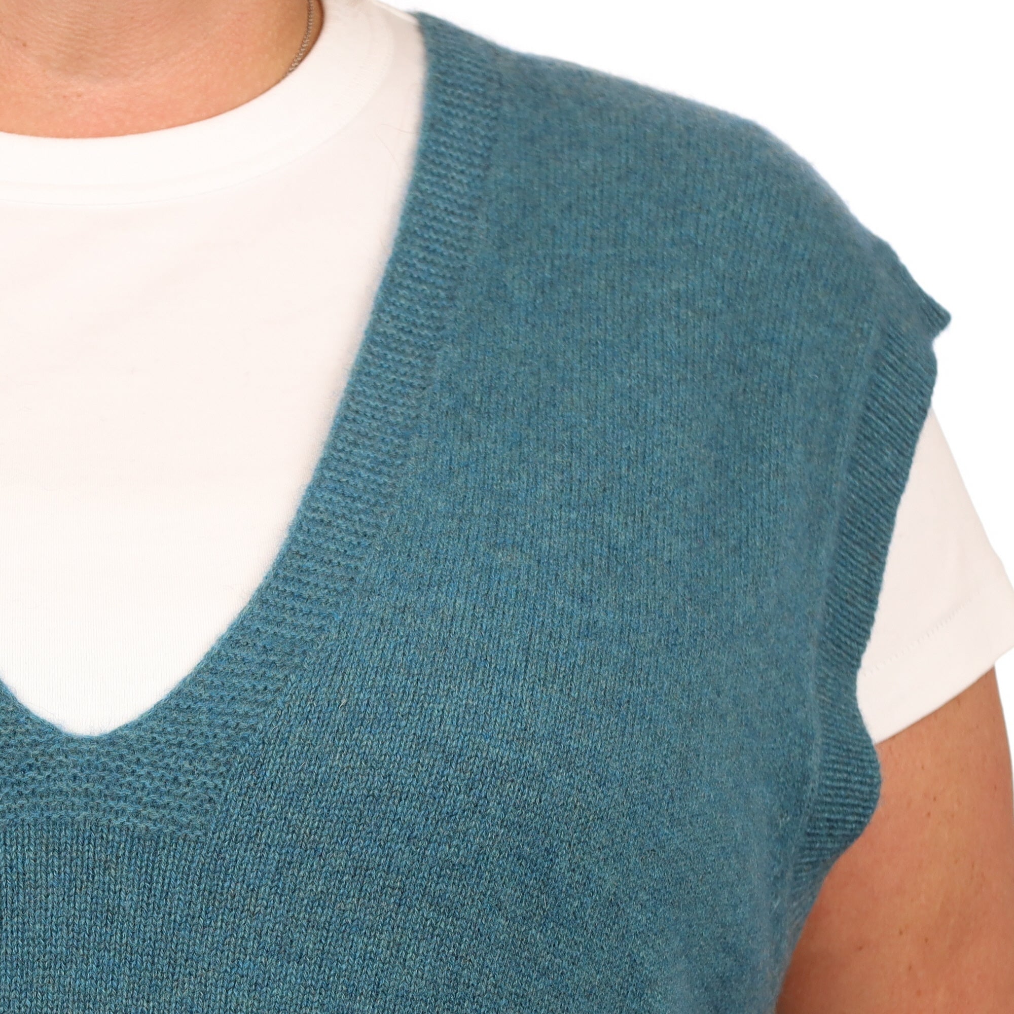 Brand New Ocean Green Luxury Cashmere Tank Top 2XL UK 22-24