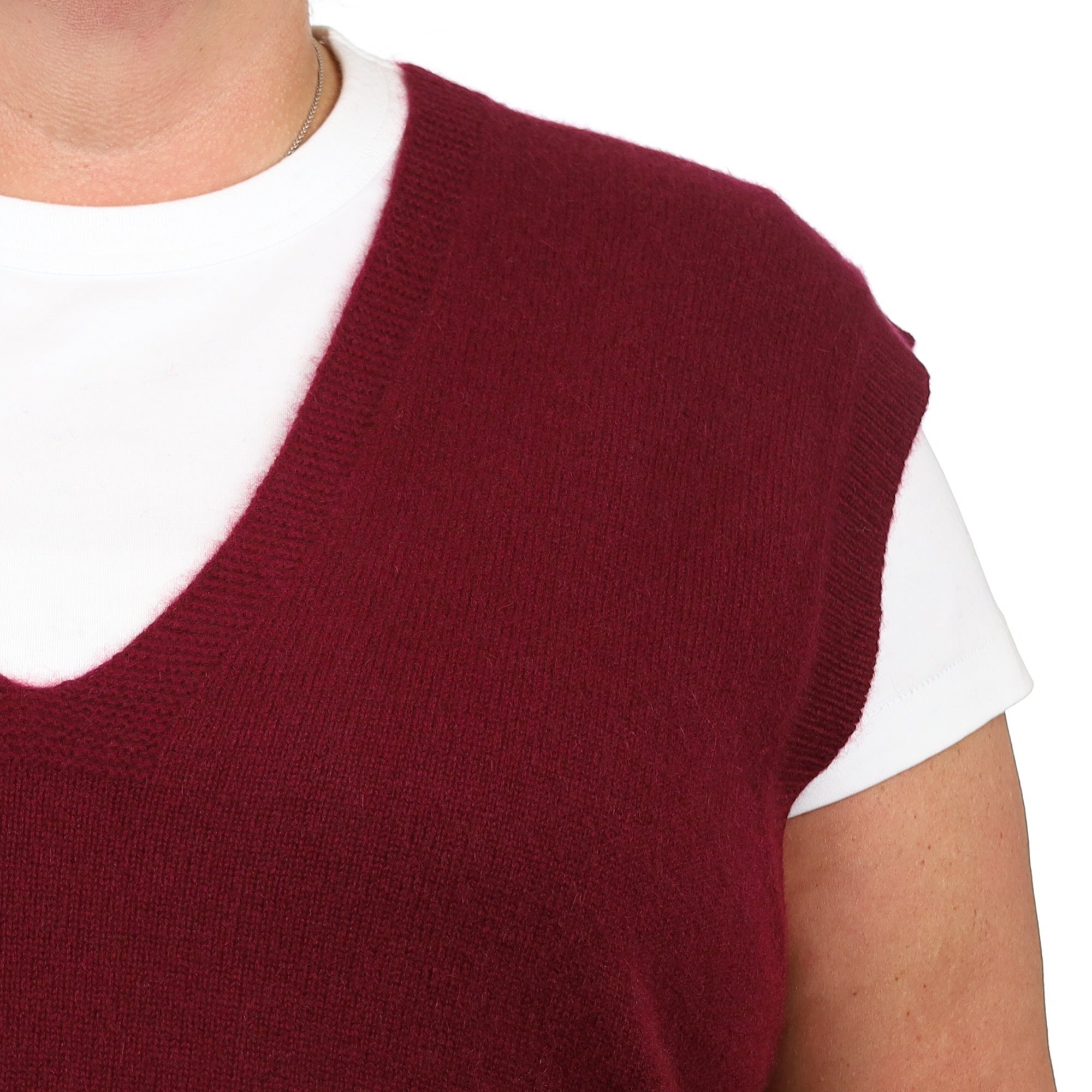 Brand New Rich Wine Luxury Cashmere Tank Top 2XL UK 22-24