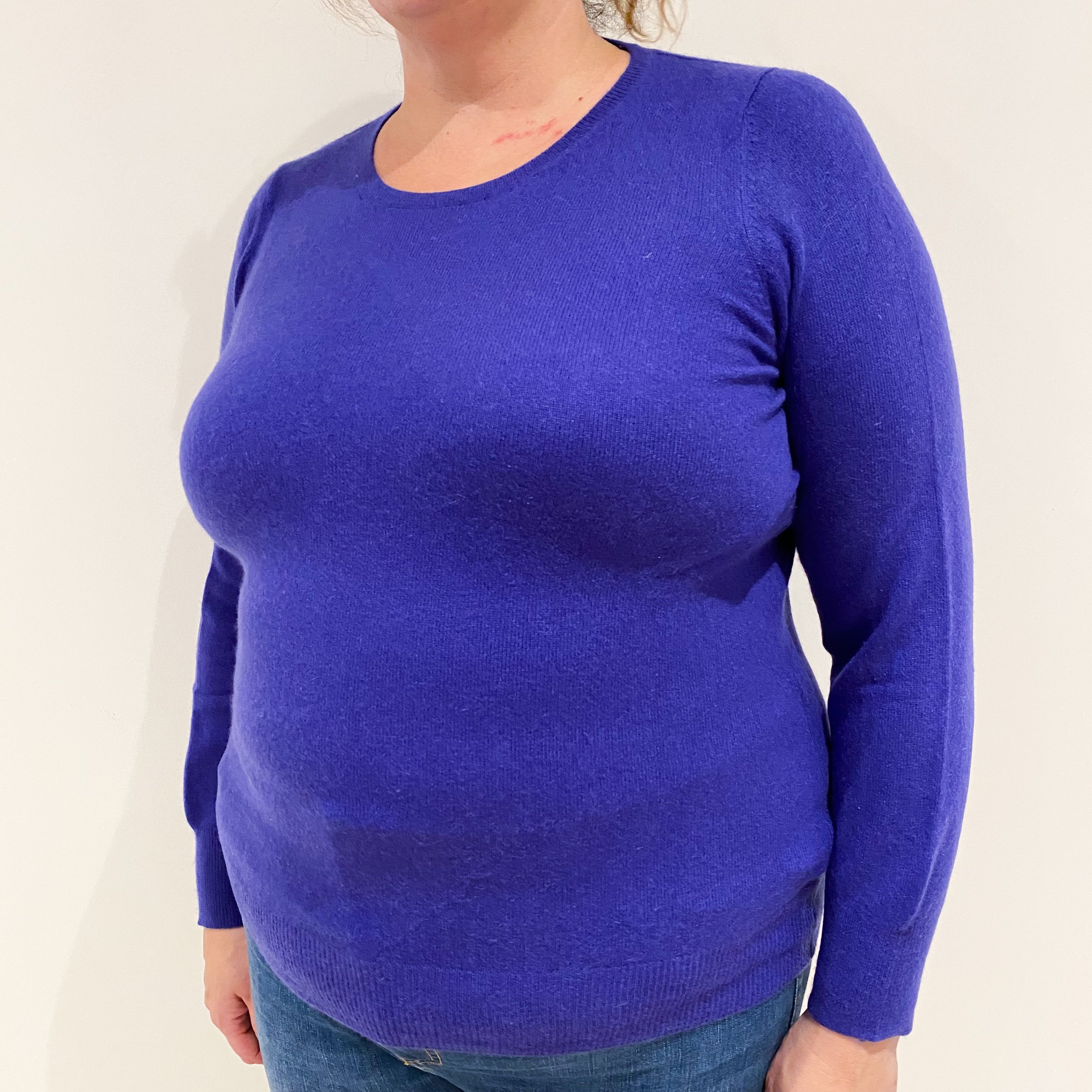 Indigo Blue Cashmere Crew Neck Jumper Extra Large