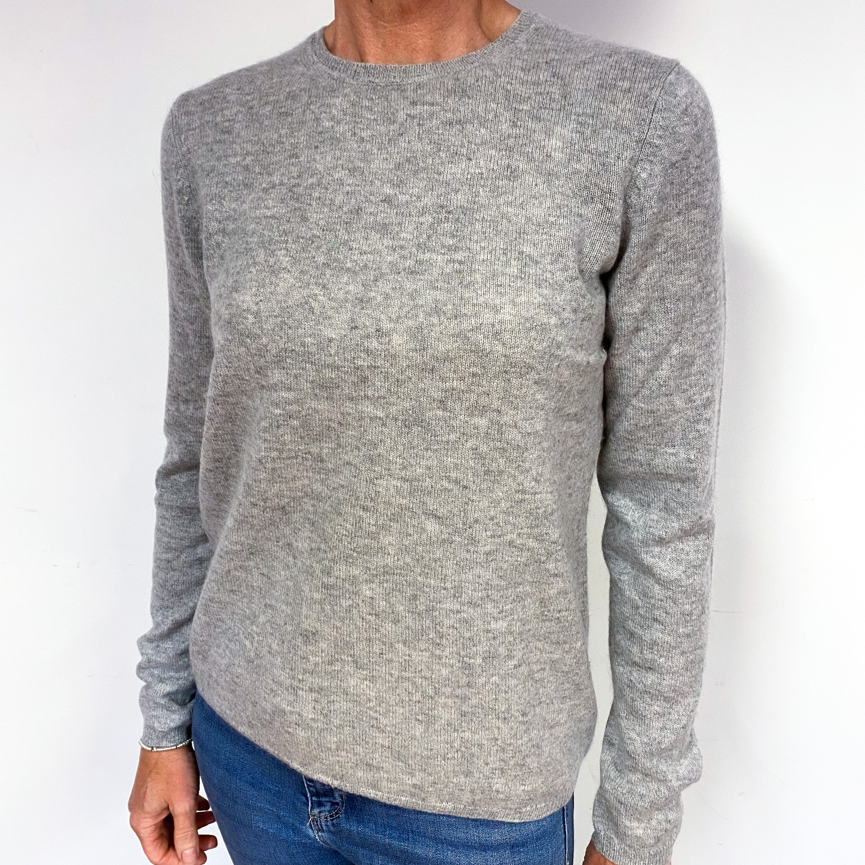 Smoke Grey Cashmere Crew Neck Jumper Medium