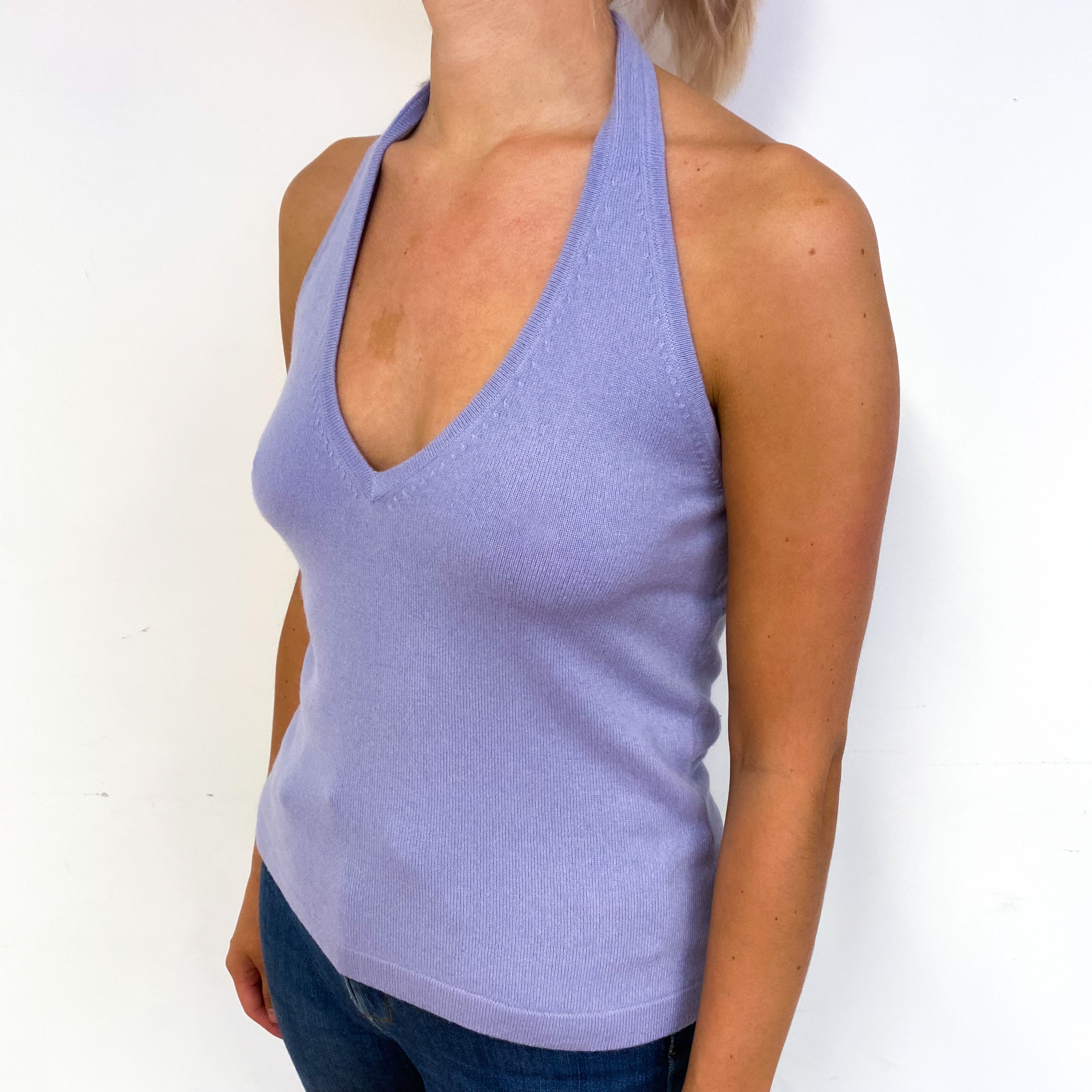 Pale Purple Cashmere Halter Neck Top Small