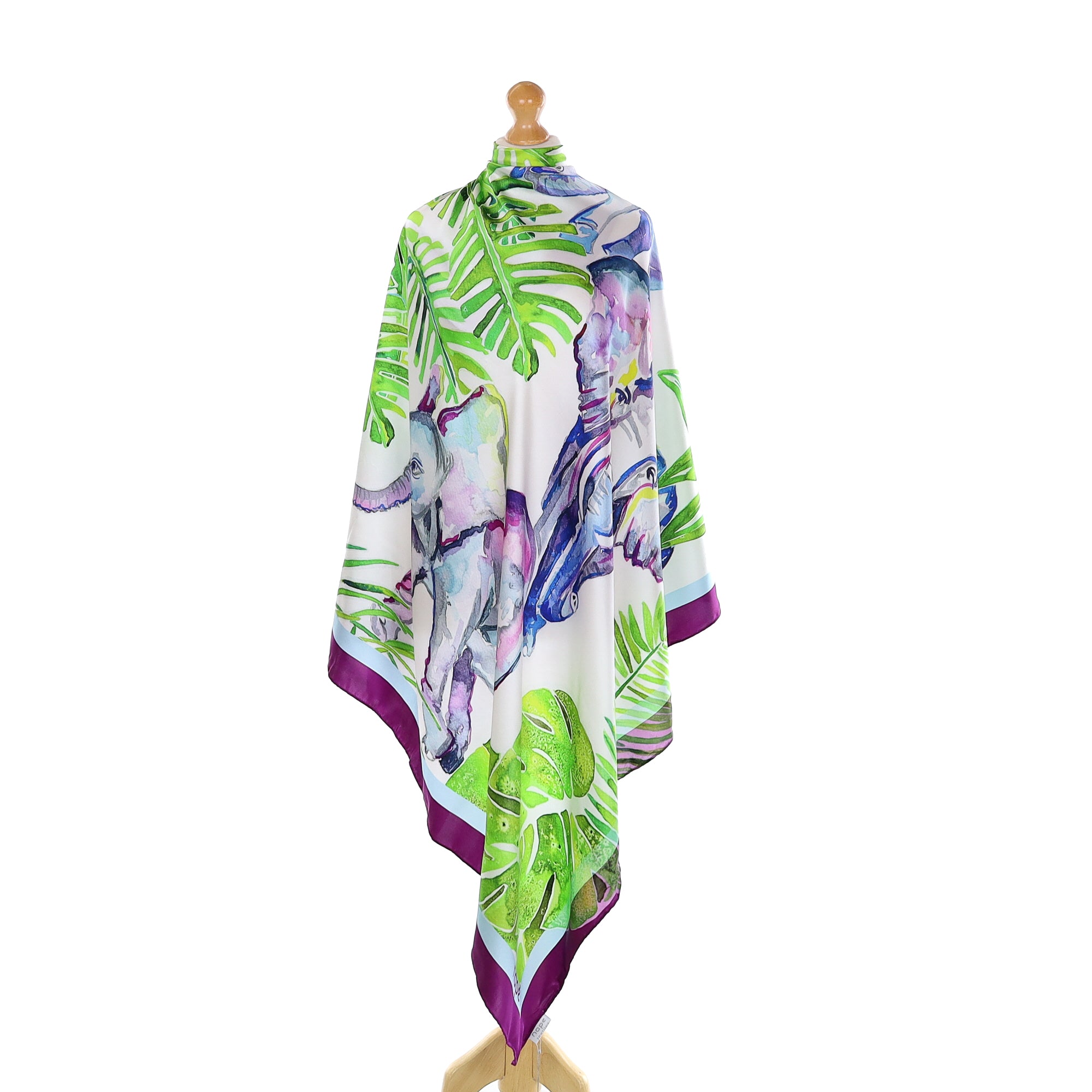 Brand New Boxed Nape Elephant Silk Scarf