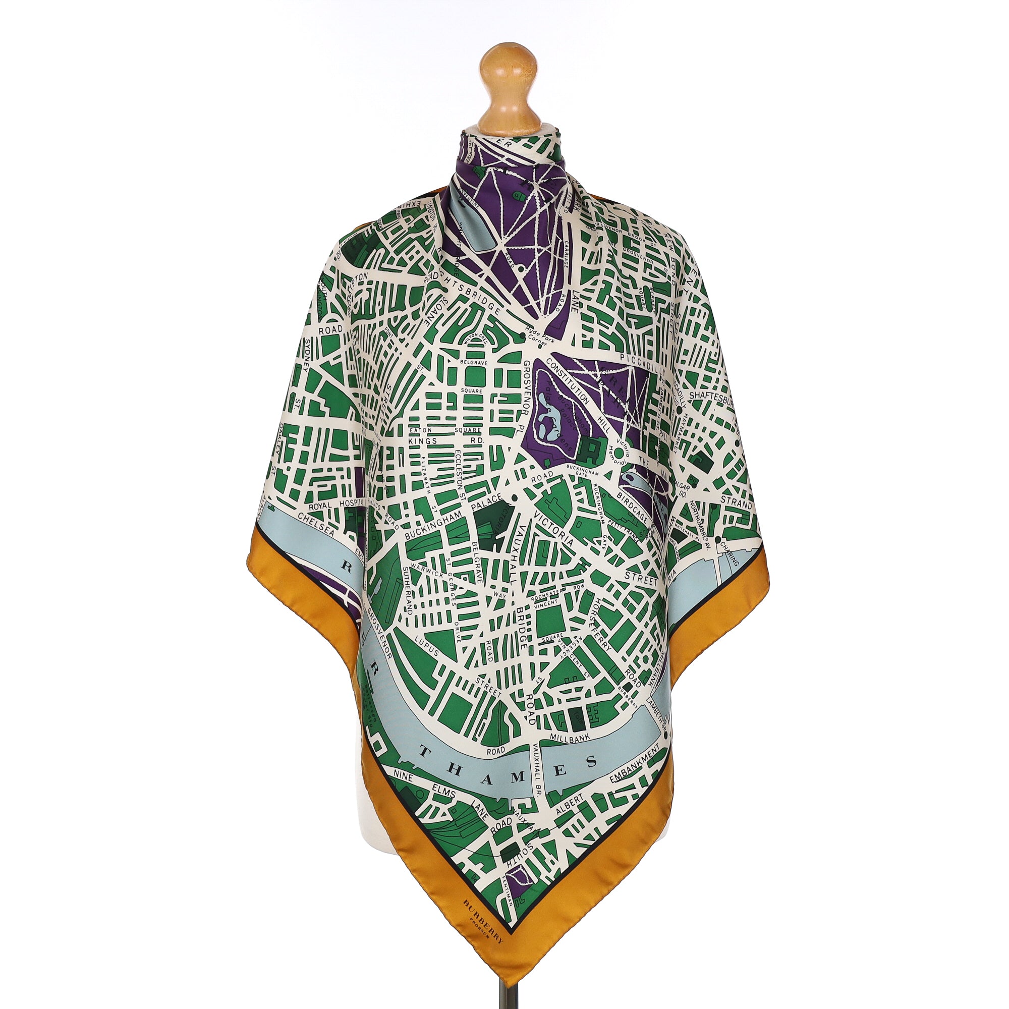 Burberry London Map Silk Scarf
