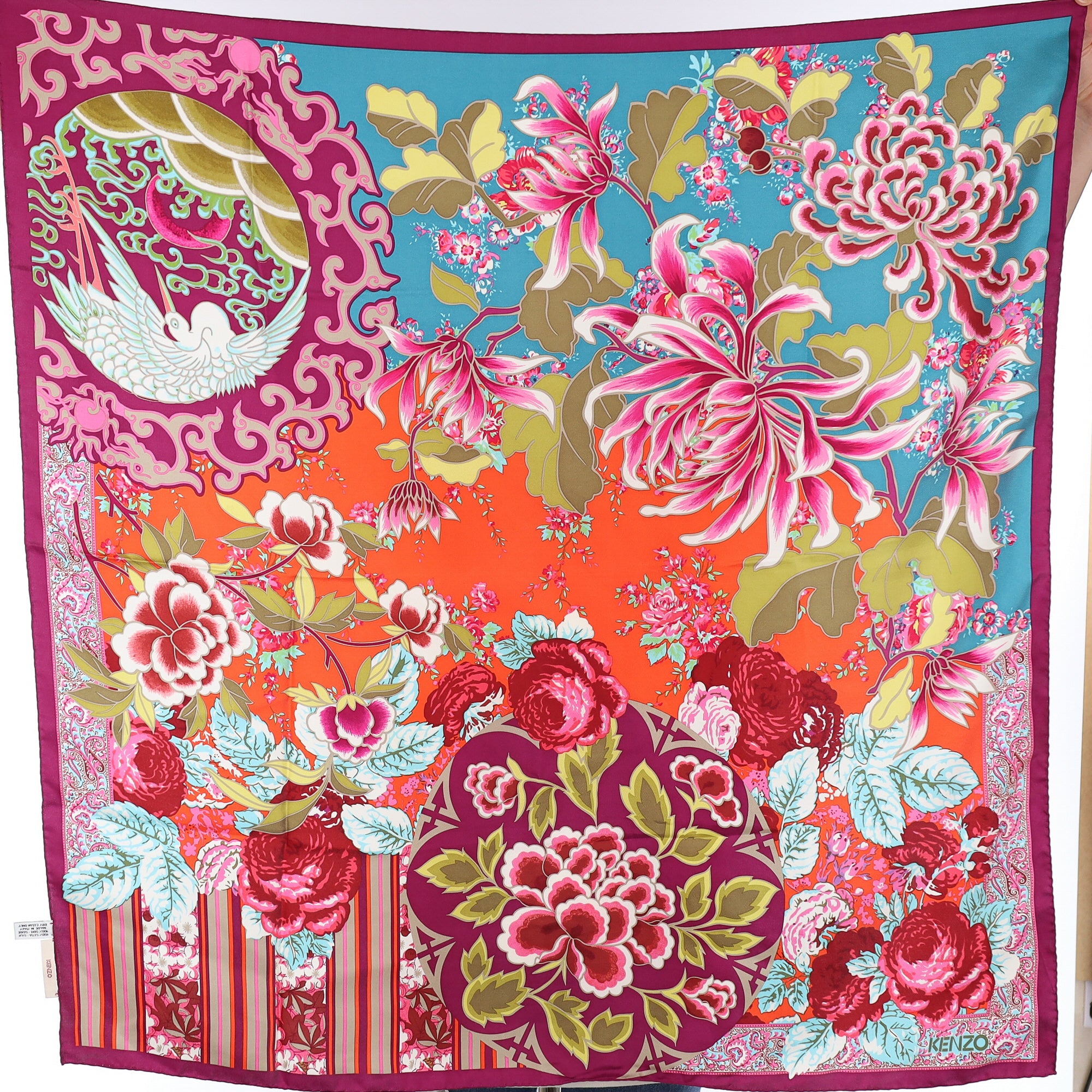 Kenzo Floral Patterned Silk Scarf