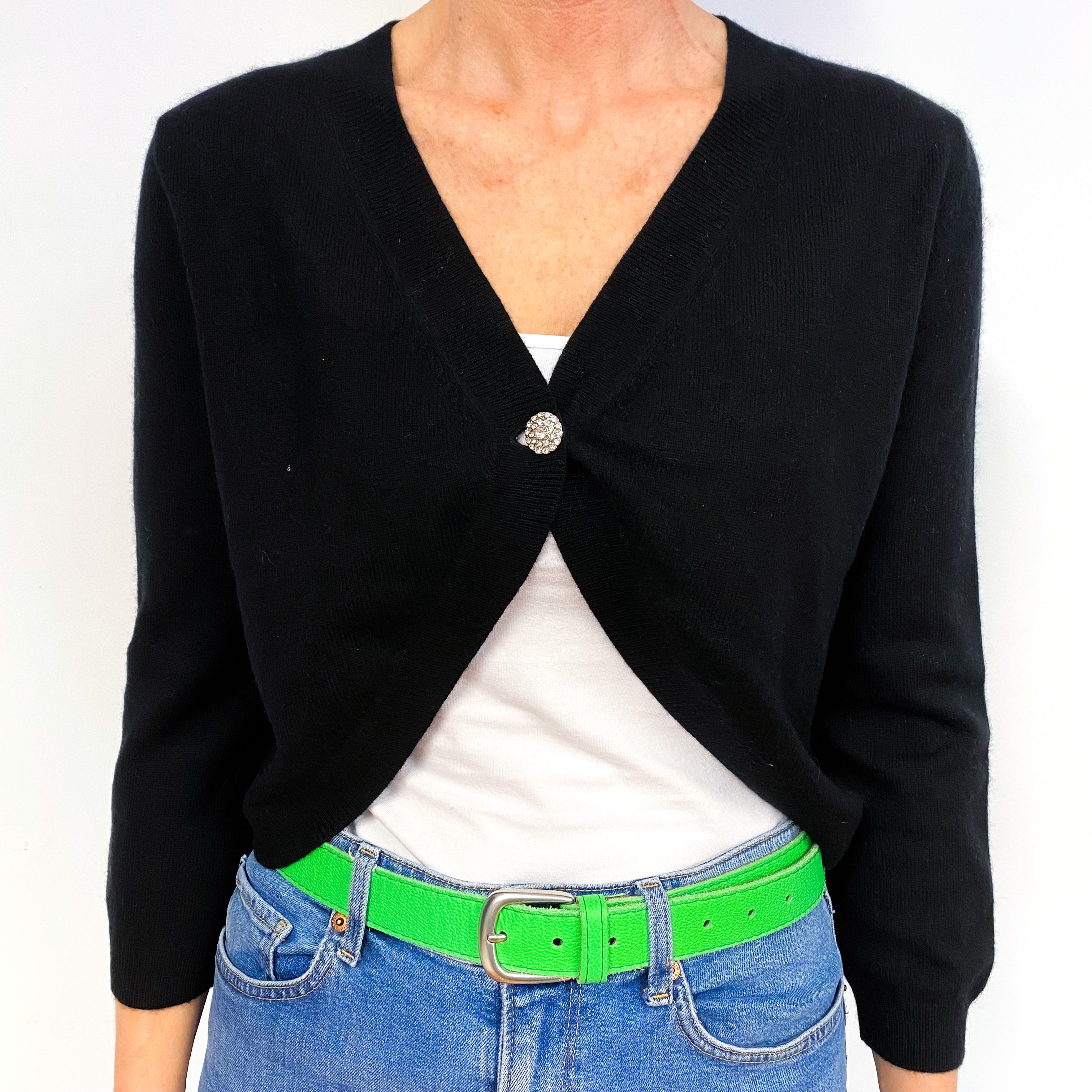 Black Cashmere Cardigan Medium