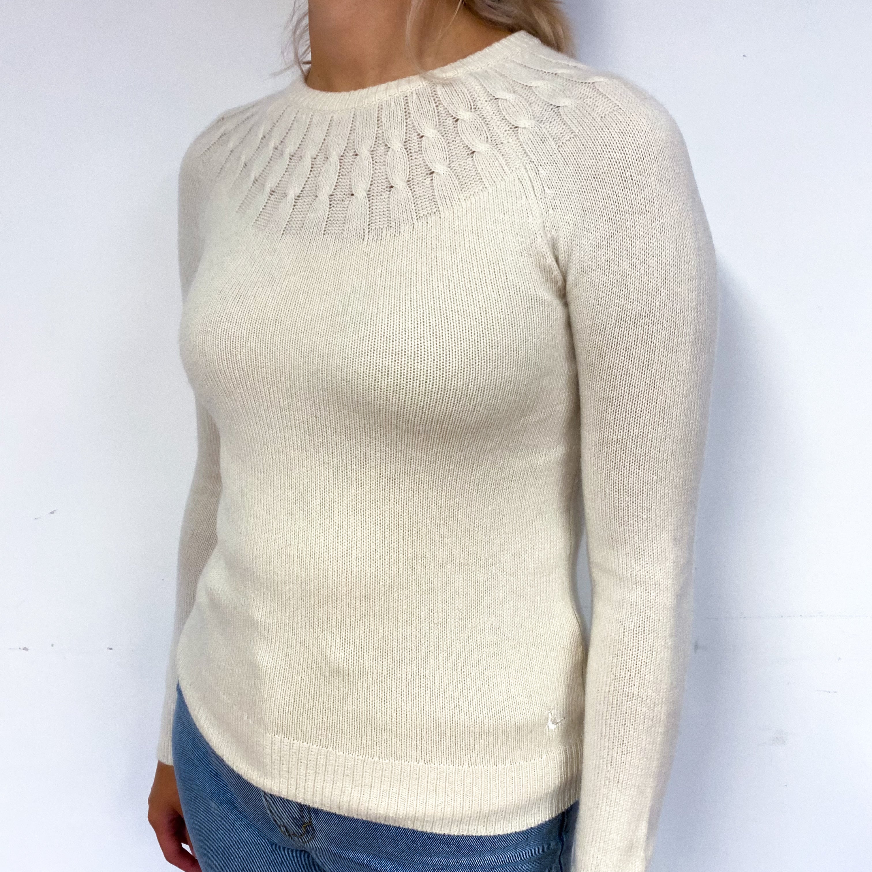 Jack Wills Cream Cashmere Crew Neck Jumper Small