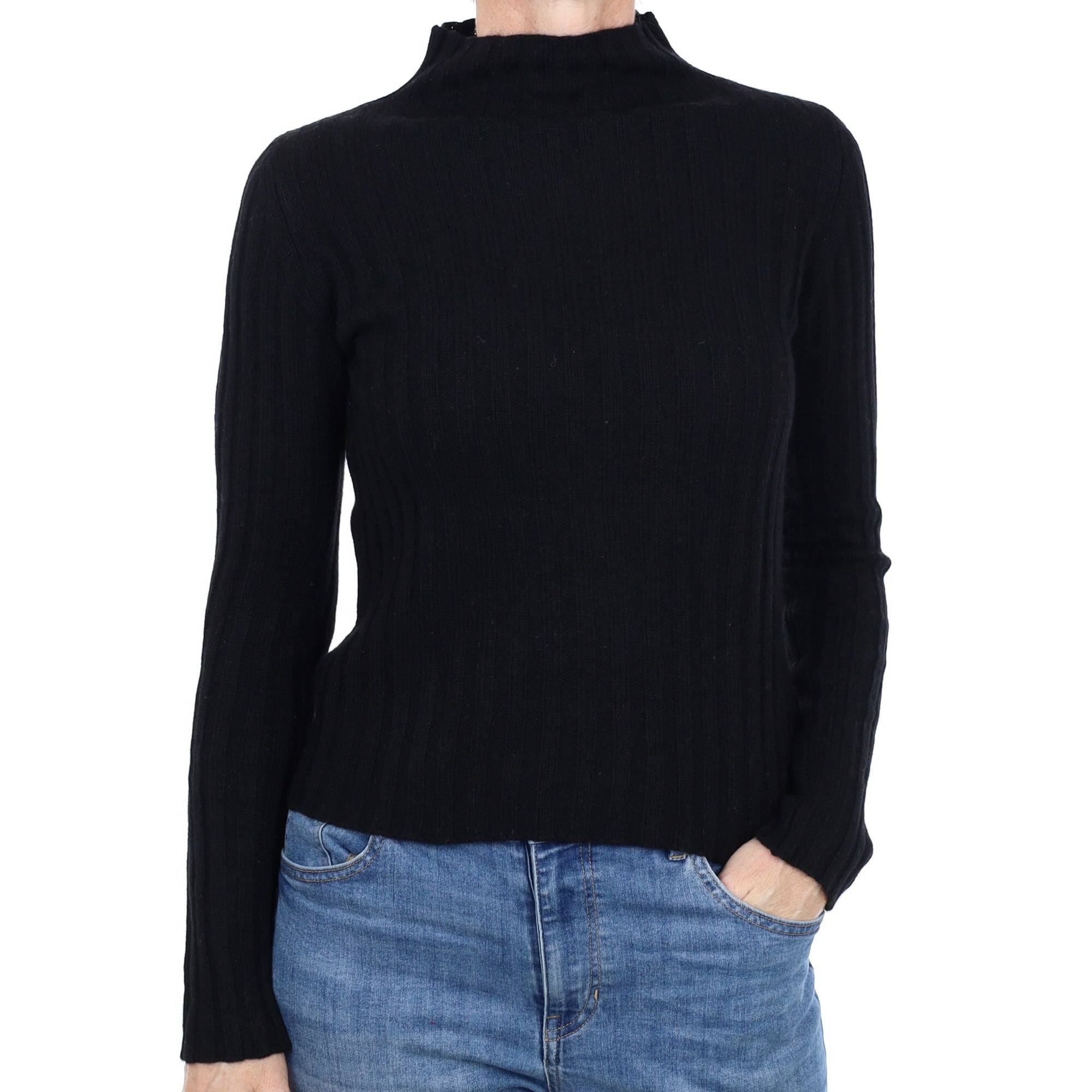 Black Cashmere Turtle Neck Jumper Small