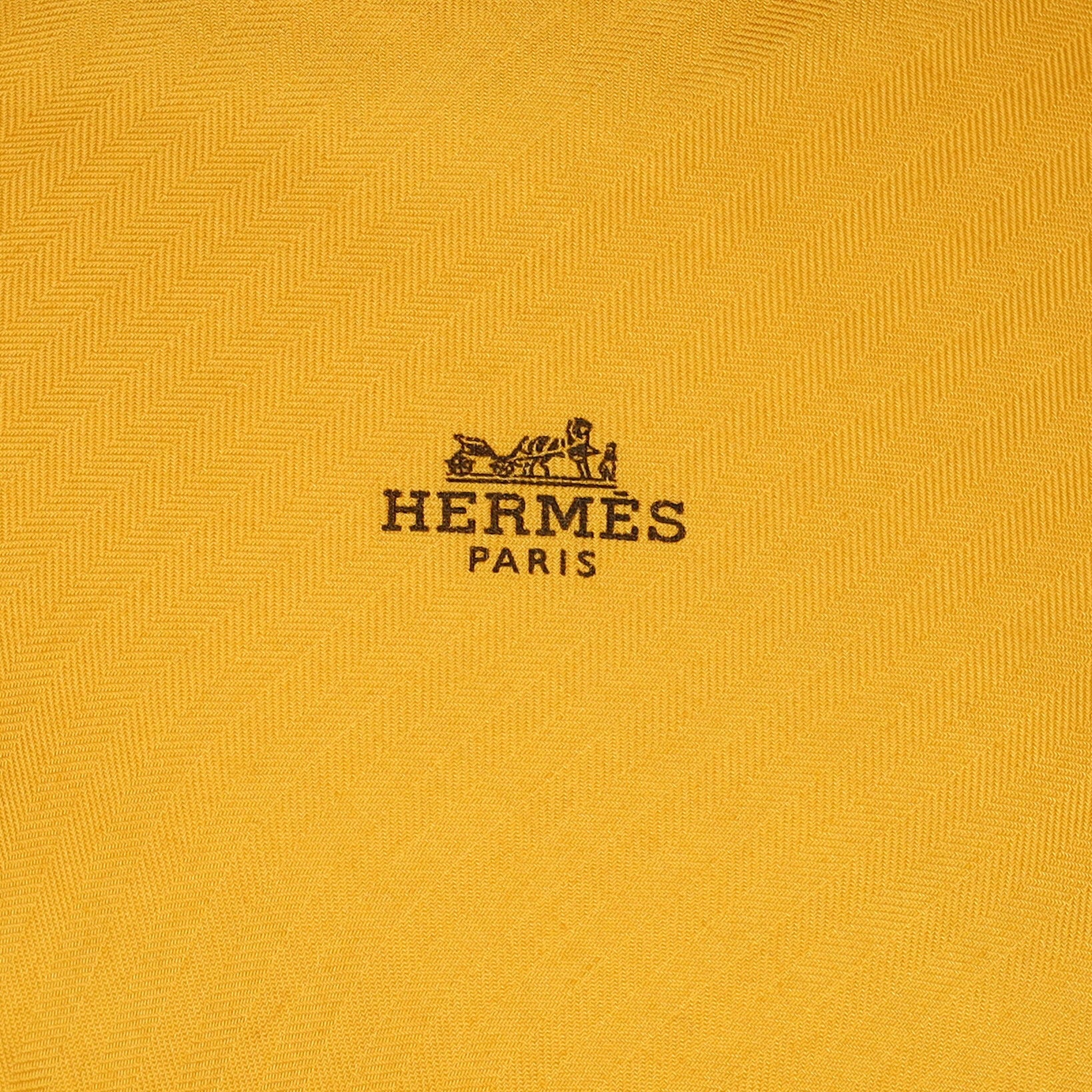 Hermès Yellow Cashmere Losange Scarf