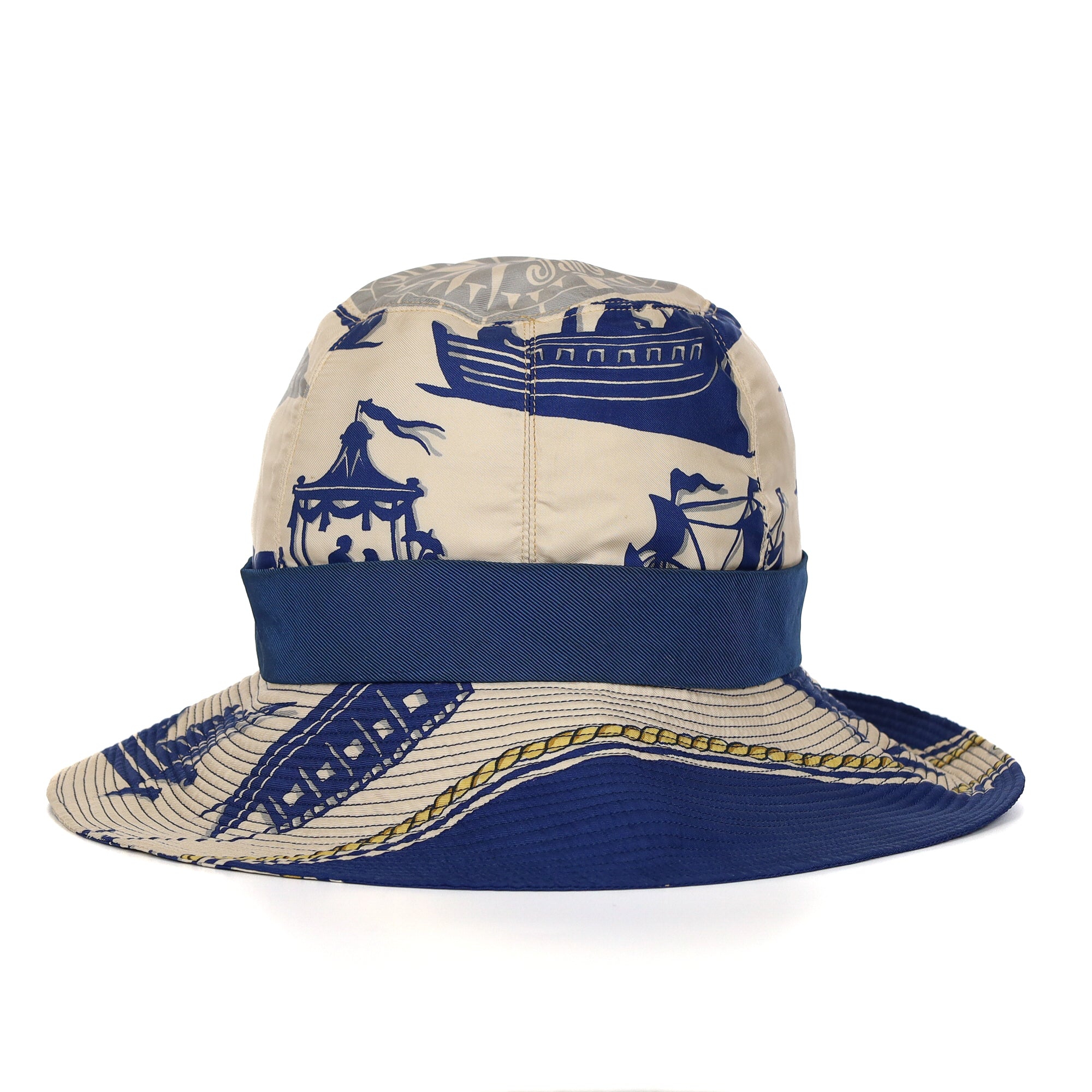 Boxed Hermès ‘Boutique Sport’ 1966 Vintage Silk Sun Hat