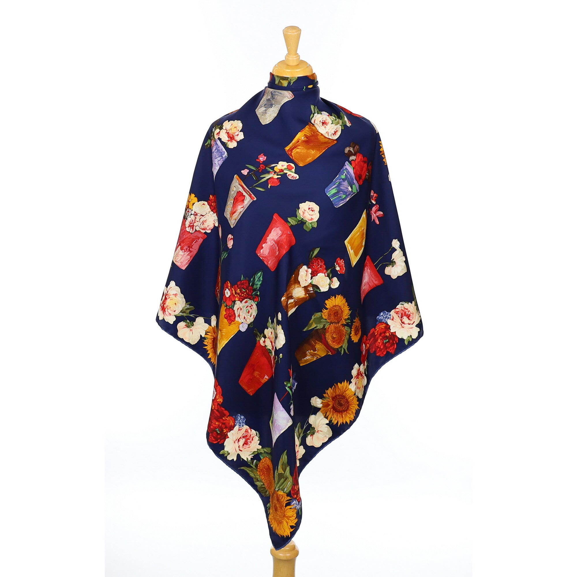 Gucci Colourful Flowerpot Design Silk Scarf