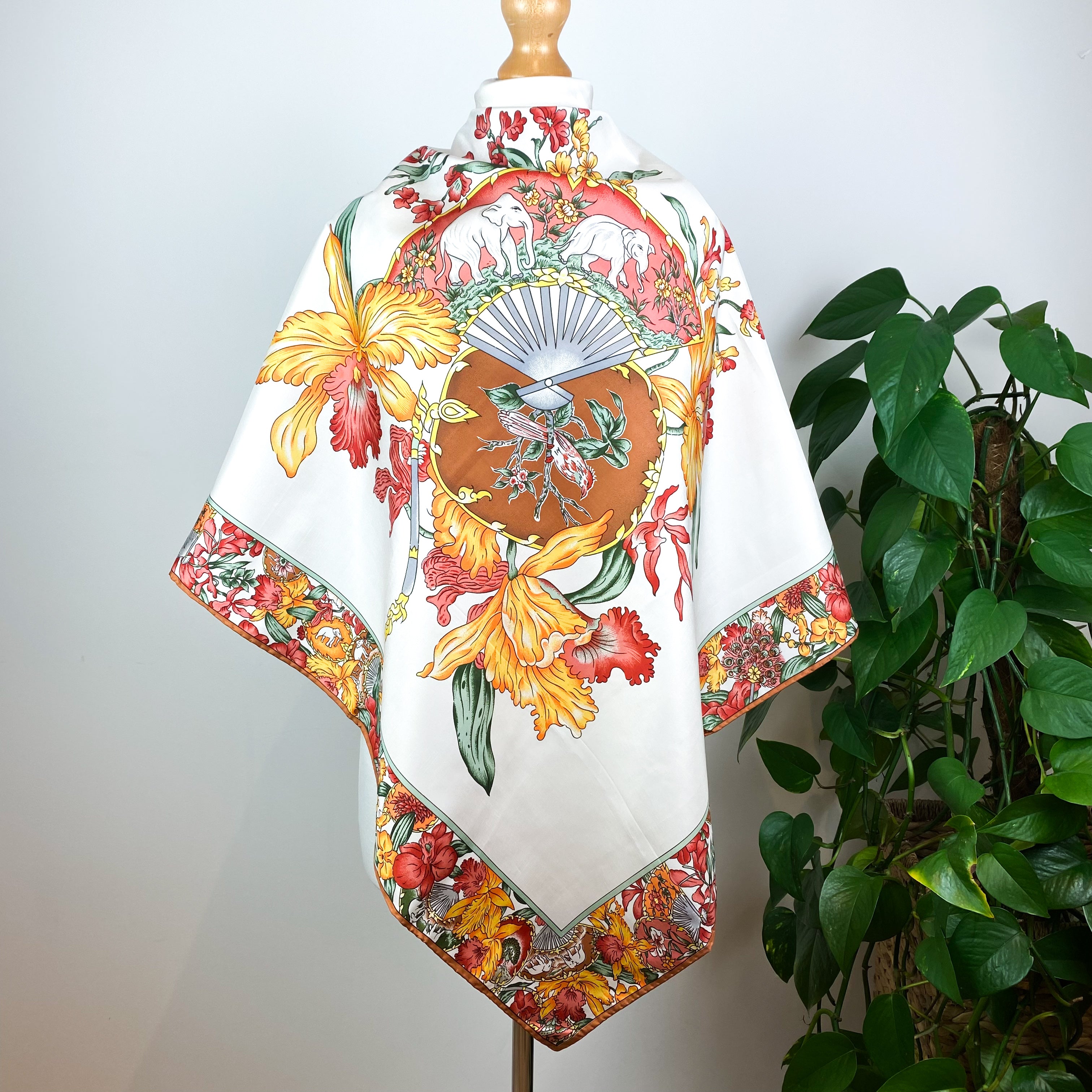 Stunning Floral Thai Silk Scarf