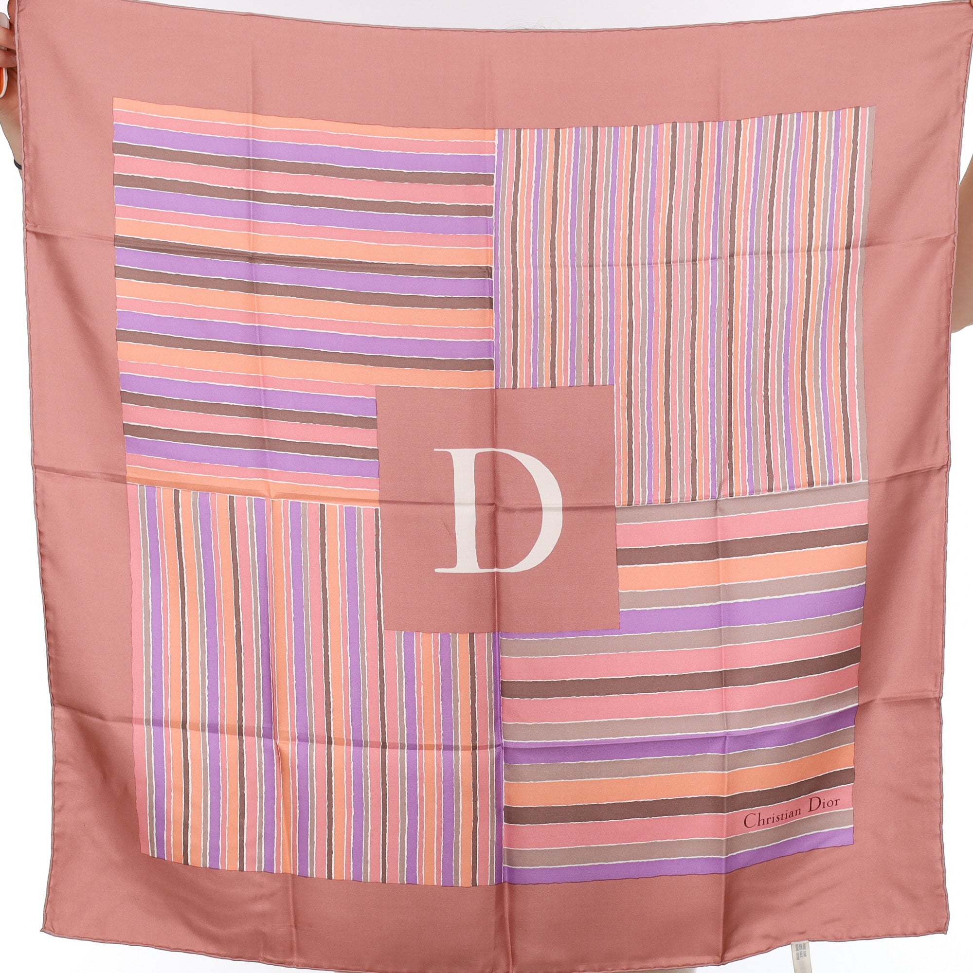 1980’s Boxed Christian Dior Pink Vintage Silk Scarf