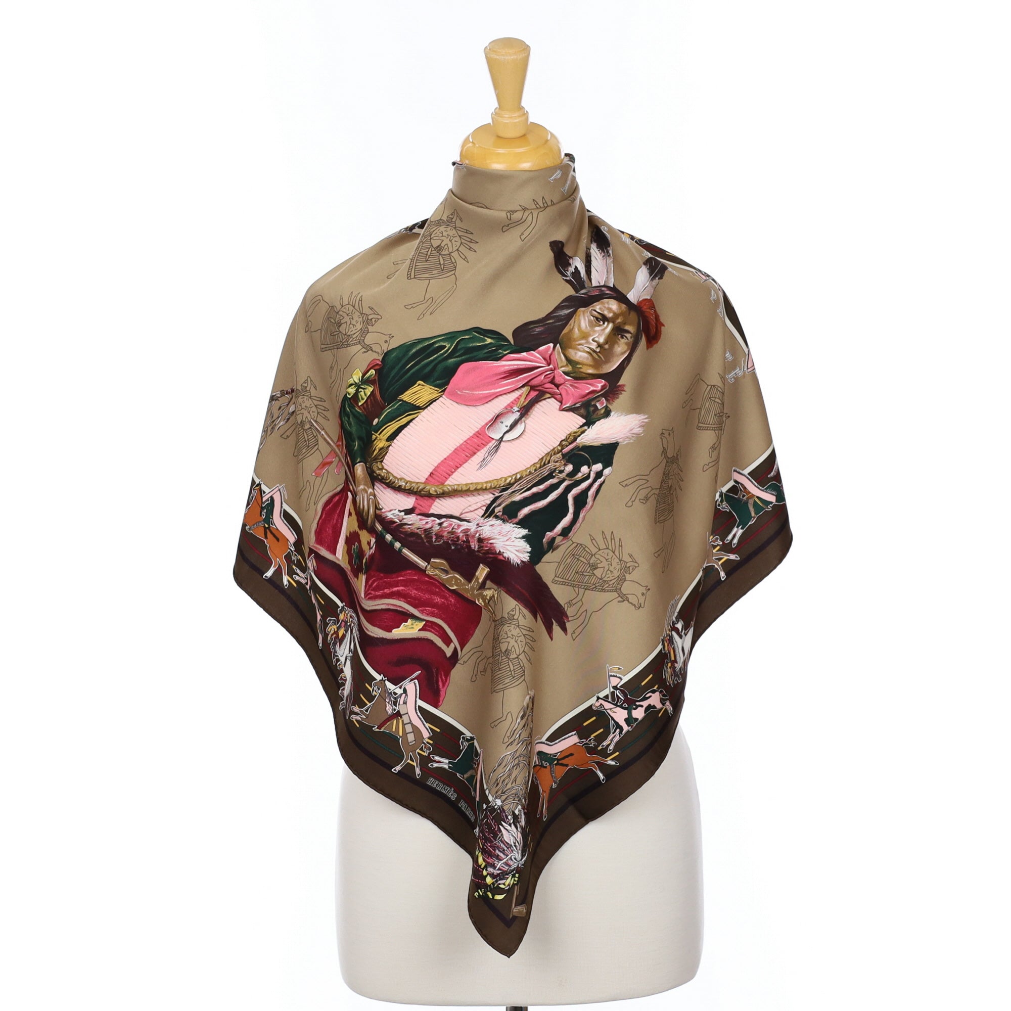 Hermès Pani la Shar Pawnee 70 Silk Scarf