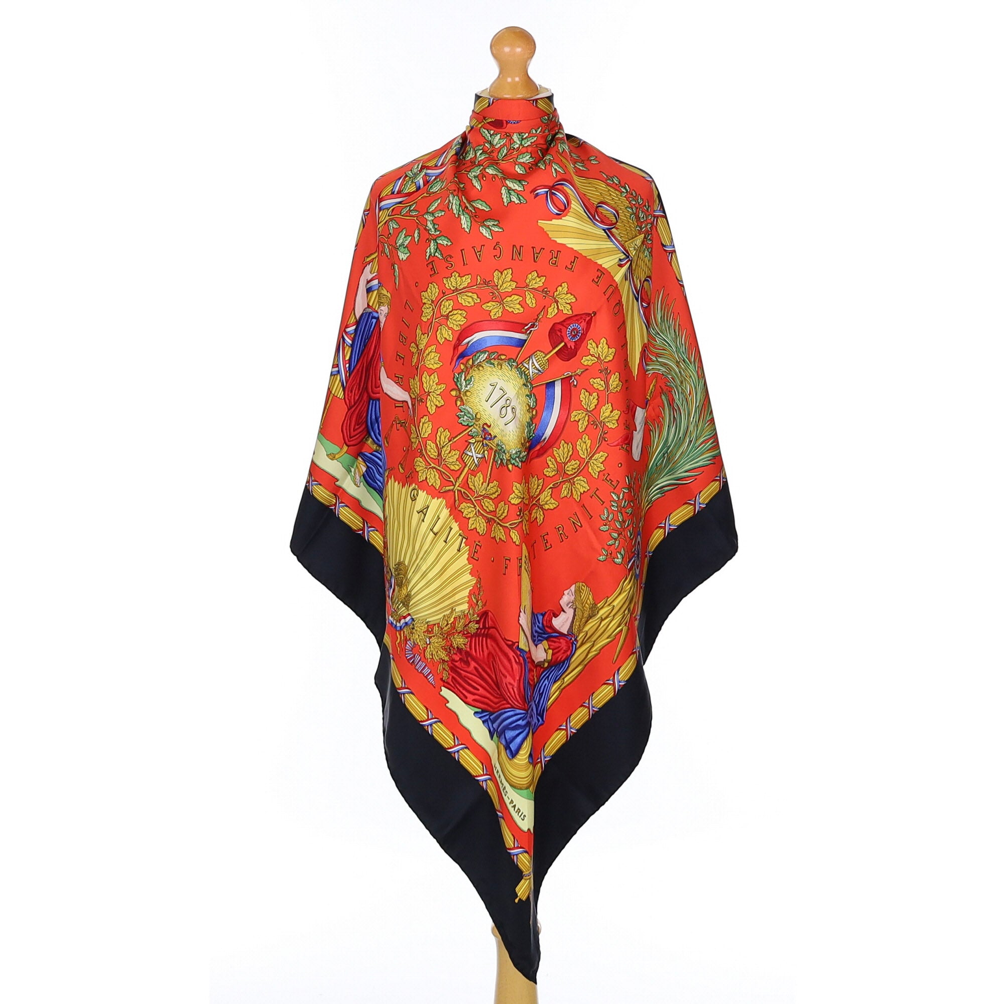 Hermès Égalité Franternité République Français Liberté Silk Scarf