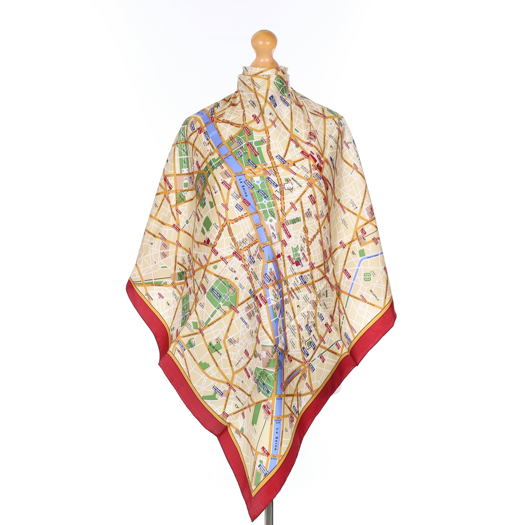 Brand New Map of Paris Silk Scarf