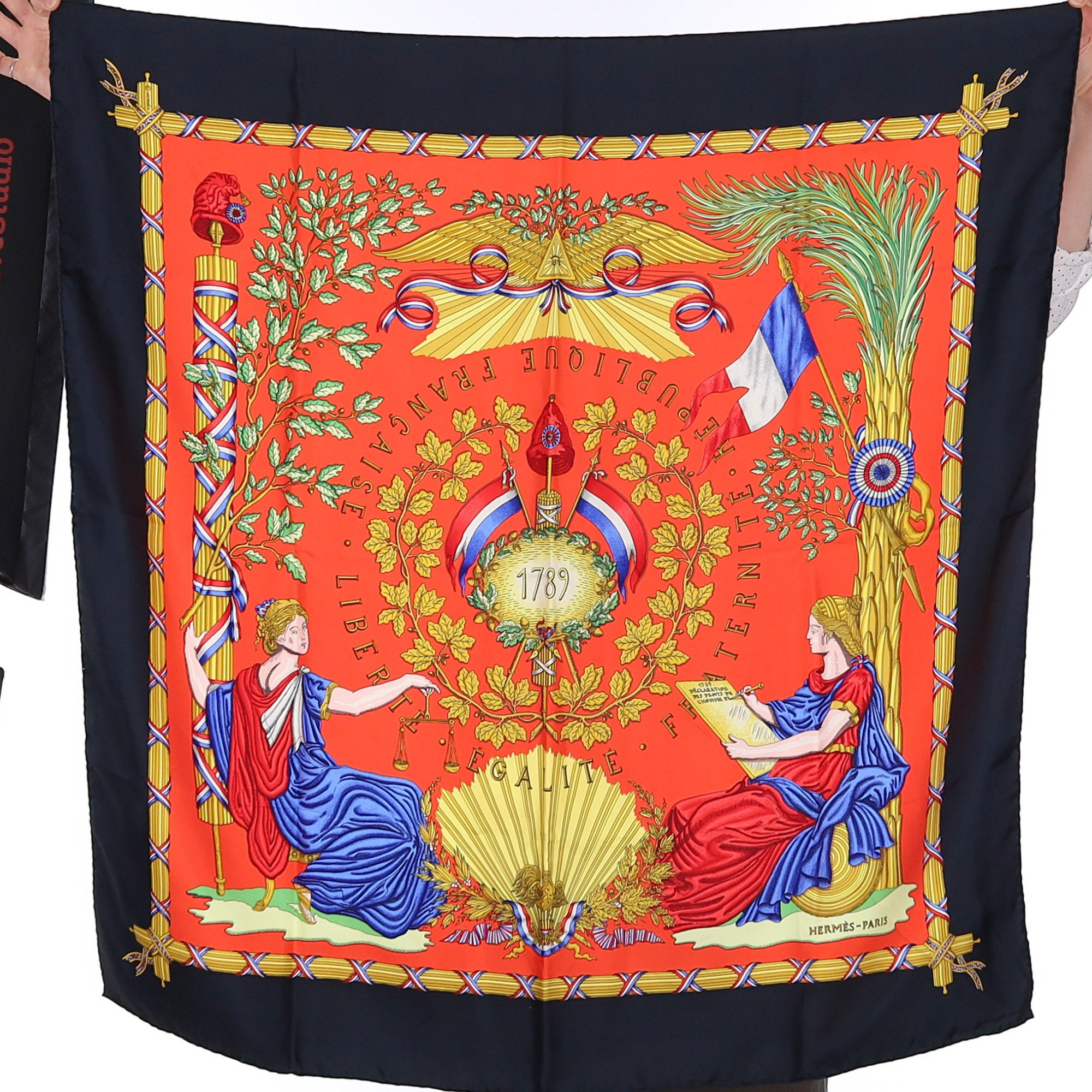 Hermès Égalité Franternité République Français Liberté Silk Scarf