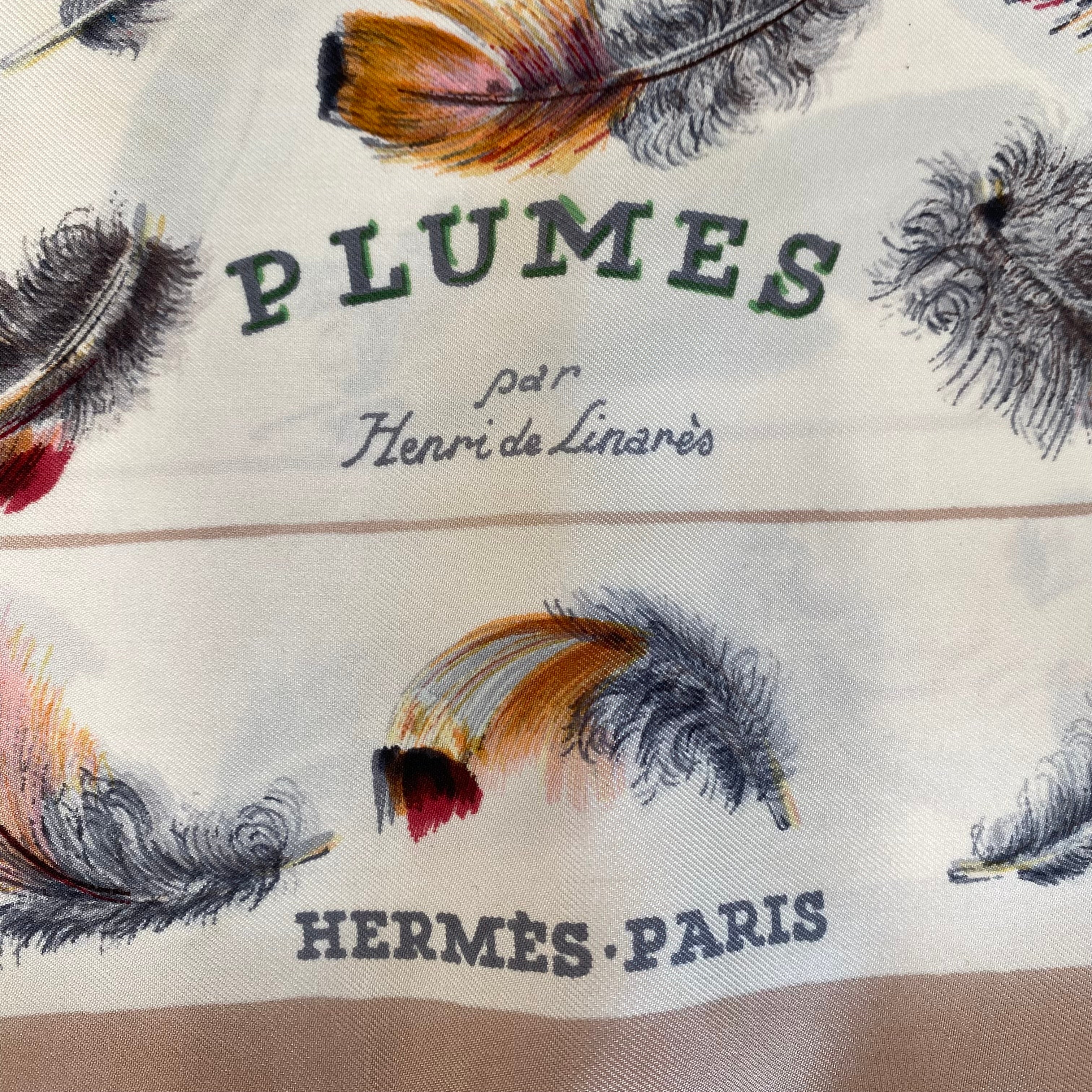 Hermès Plumes Vintage Silk Scarf
