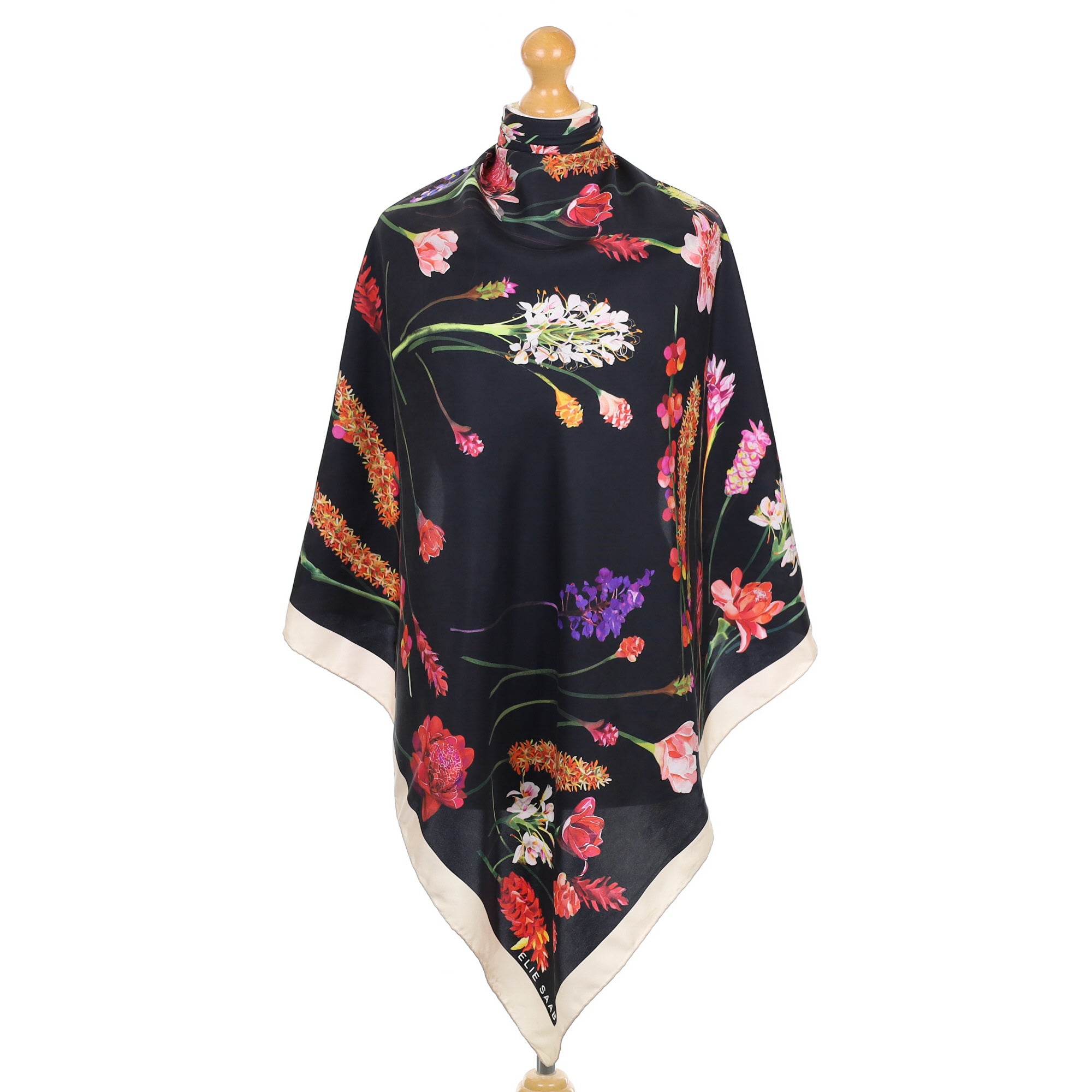 Elie Saab Colourful Floral Silk Scarf