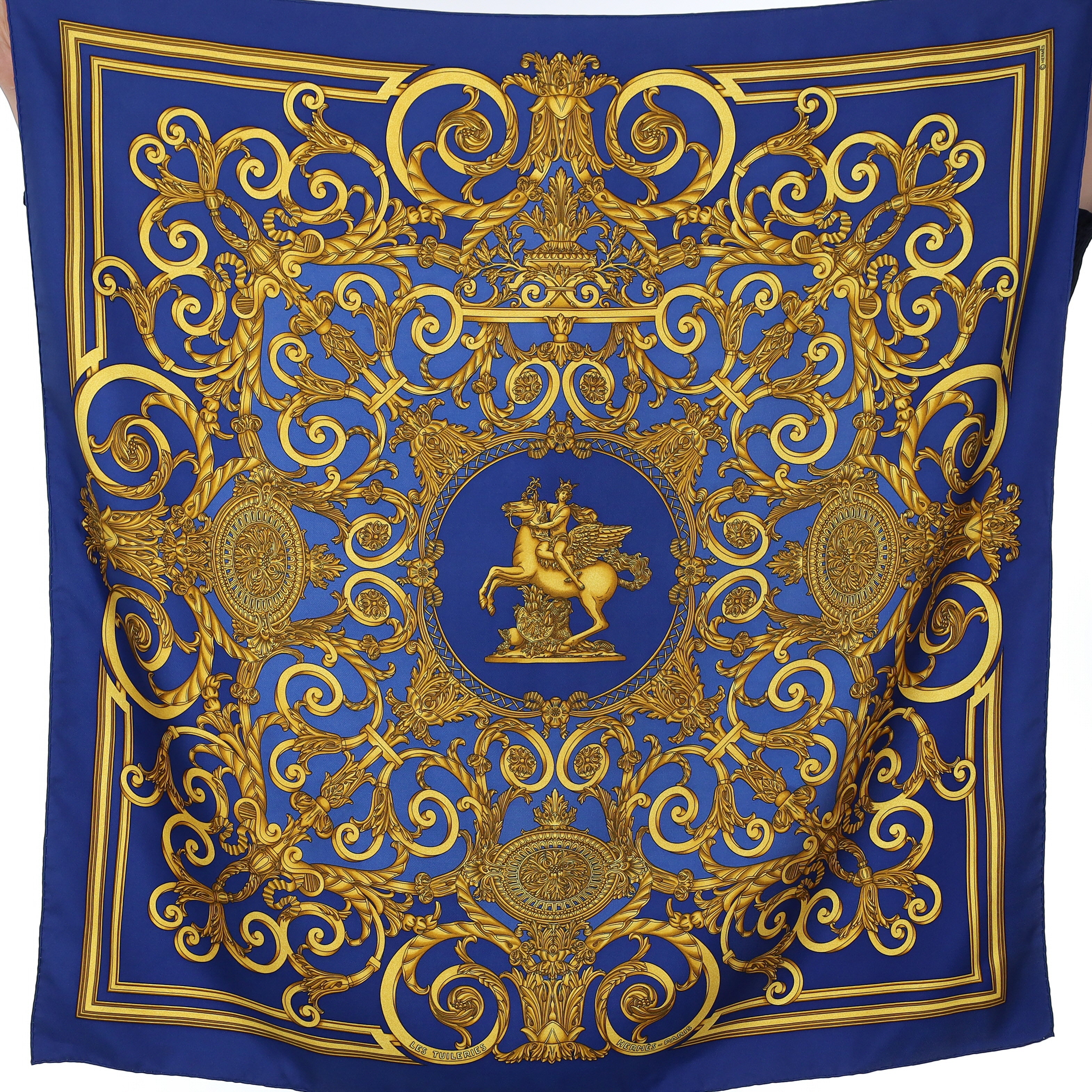 Hermès Les Tuileries Vintage Silk Scarf