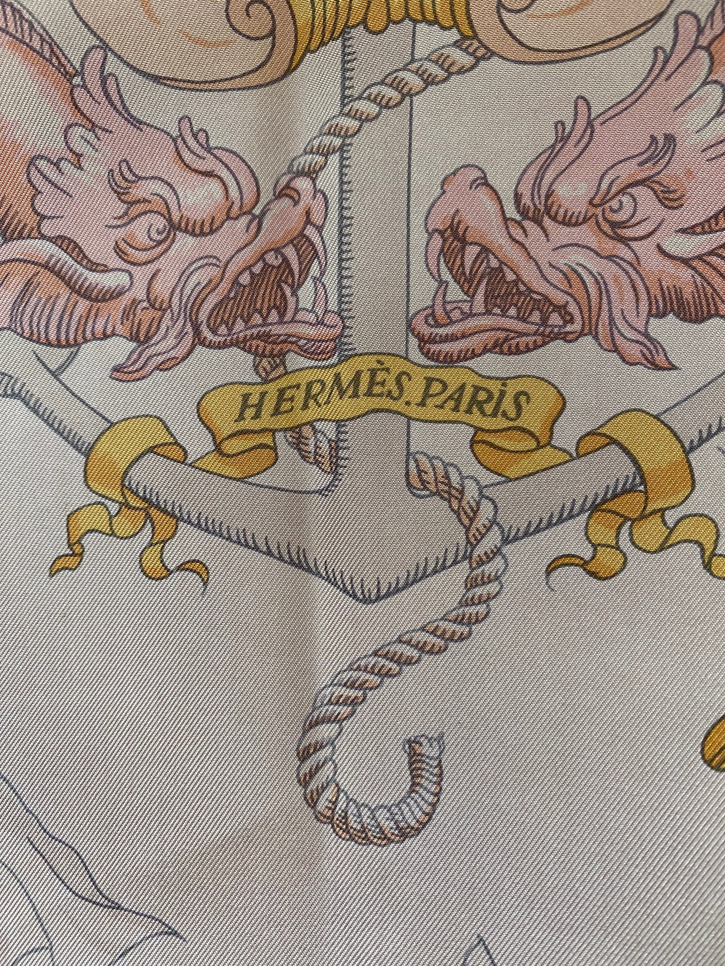 Hermès Pavois Surteint Silk Scarf