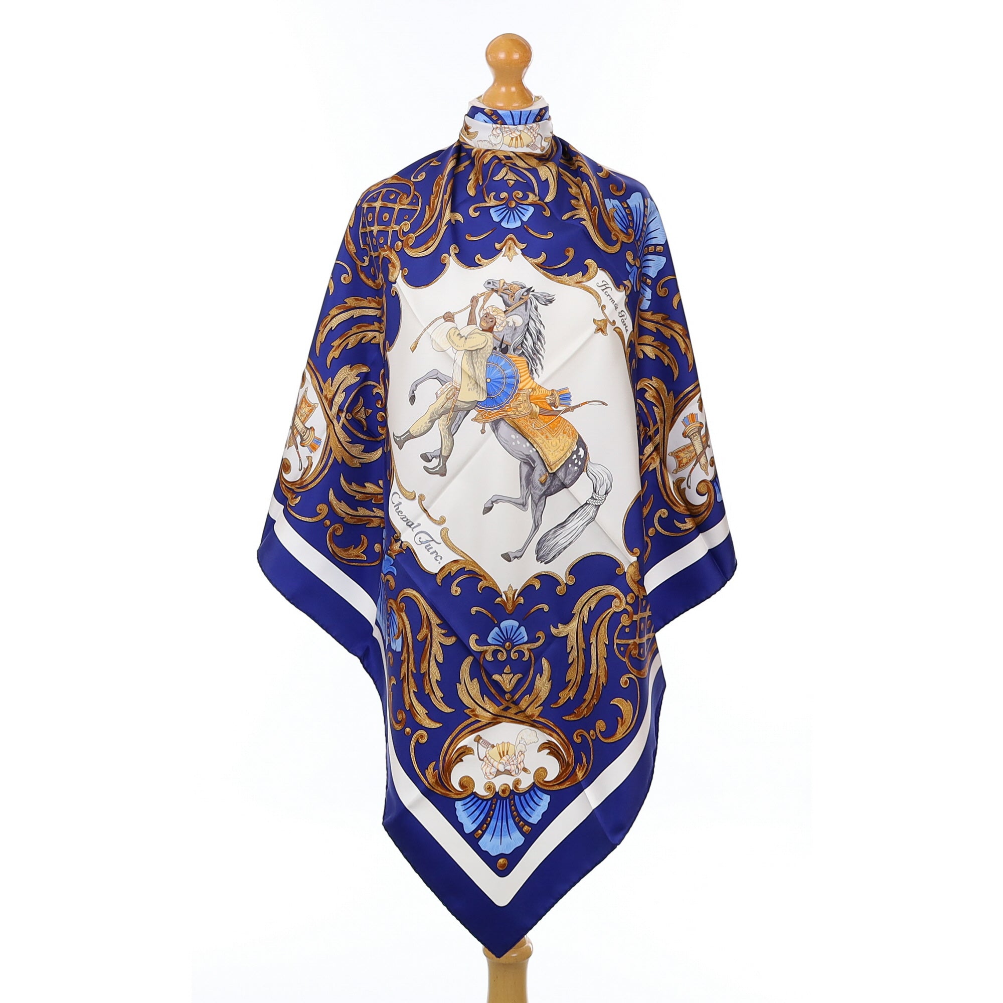 Pristine Hermès Cheval Turc Silk Scarf