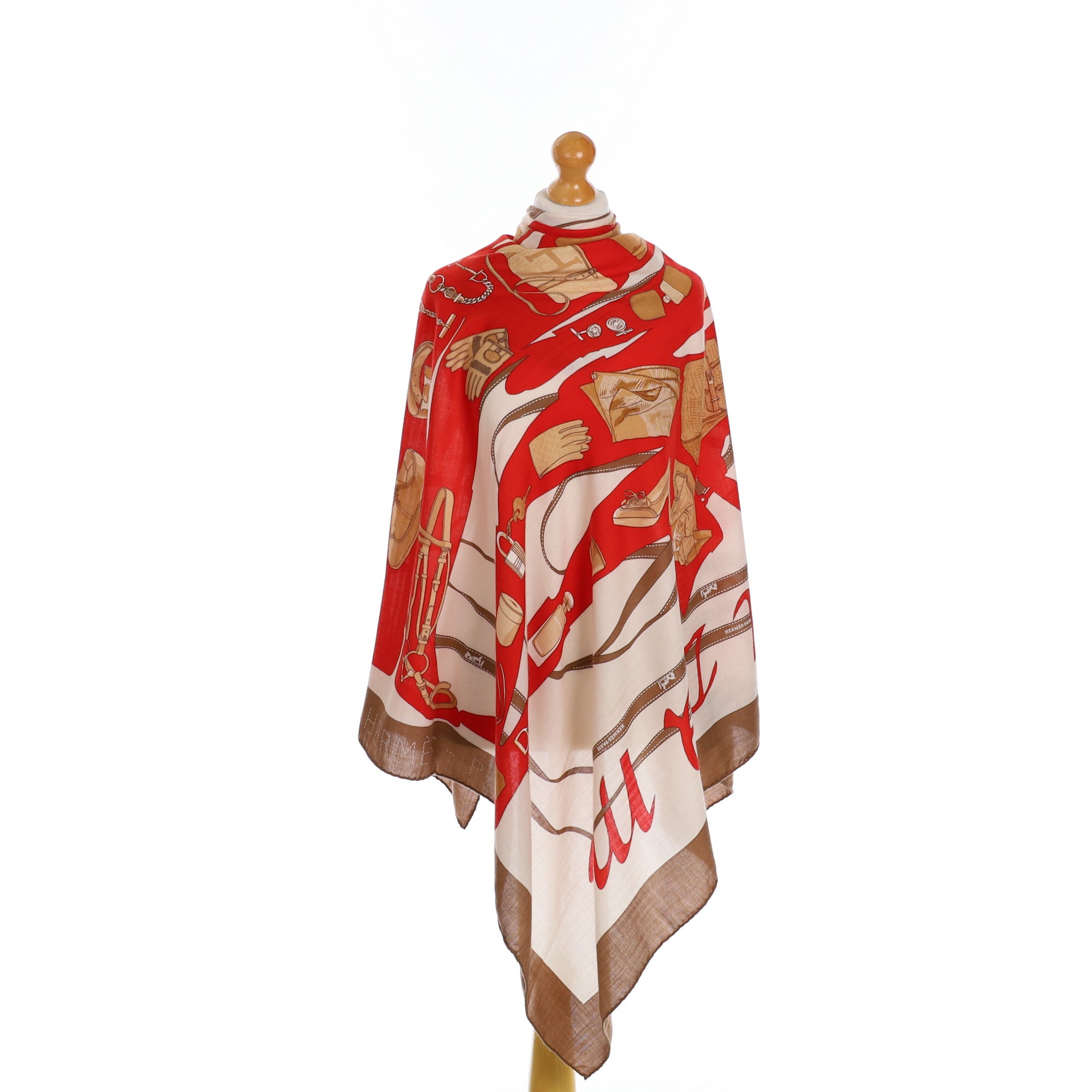 Hermès Monsieur Madame Silk & Cashmere Scarf Shawl