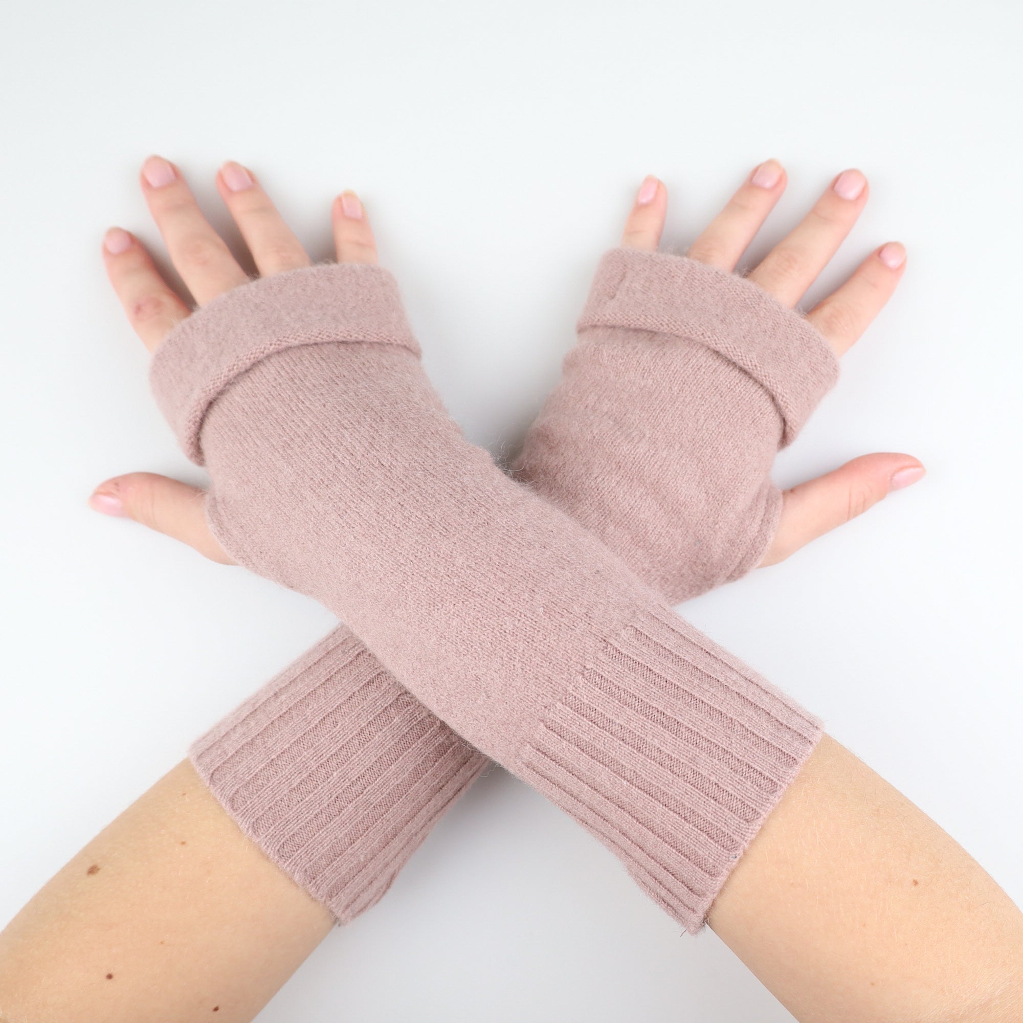 Nude Brown Fingerless Gloves