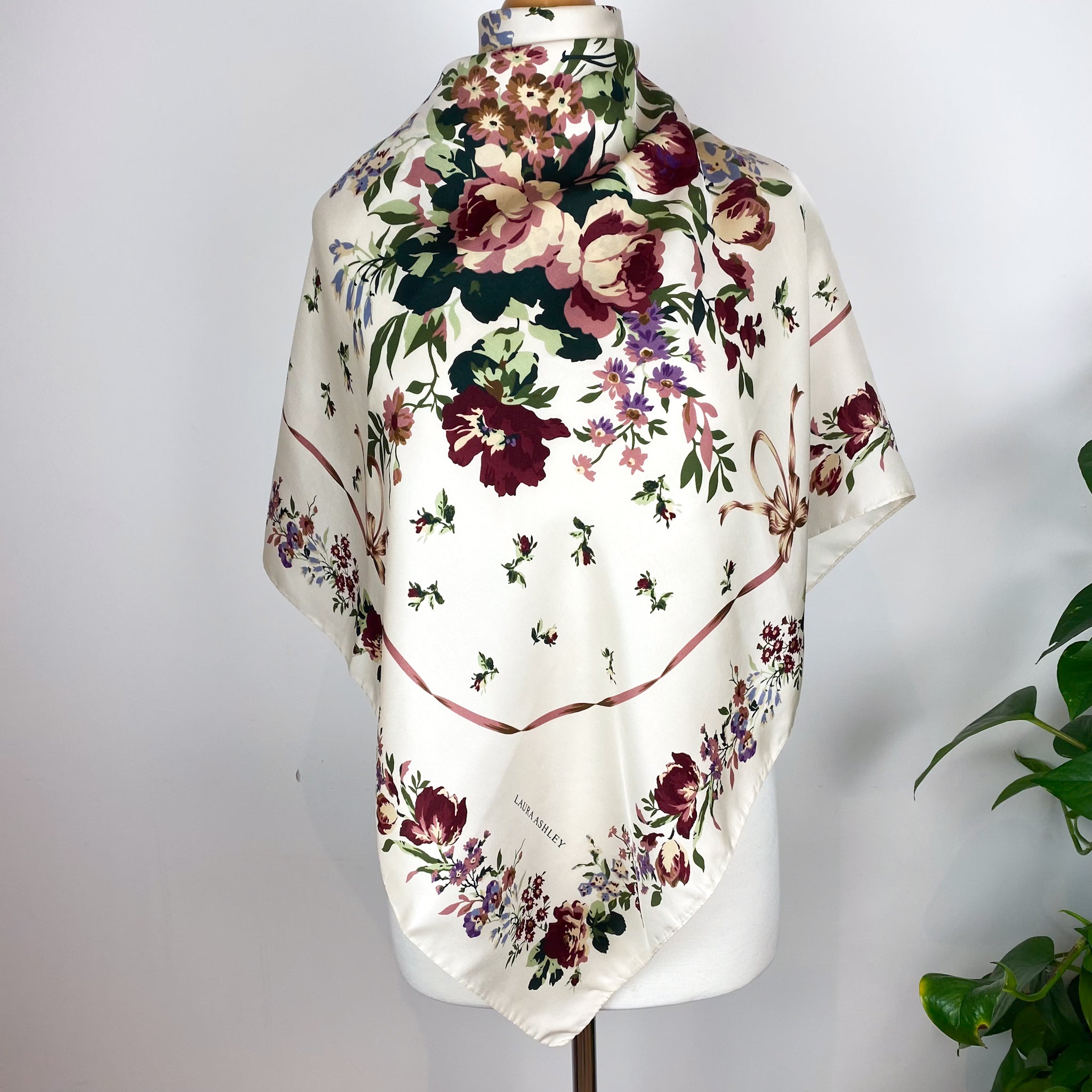 Laura Ashley Floral Vintage Silk Scarf