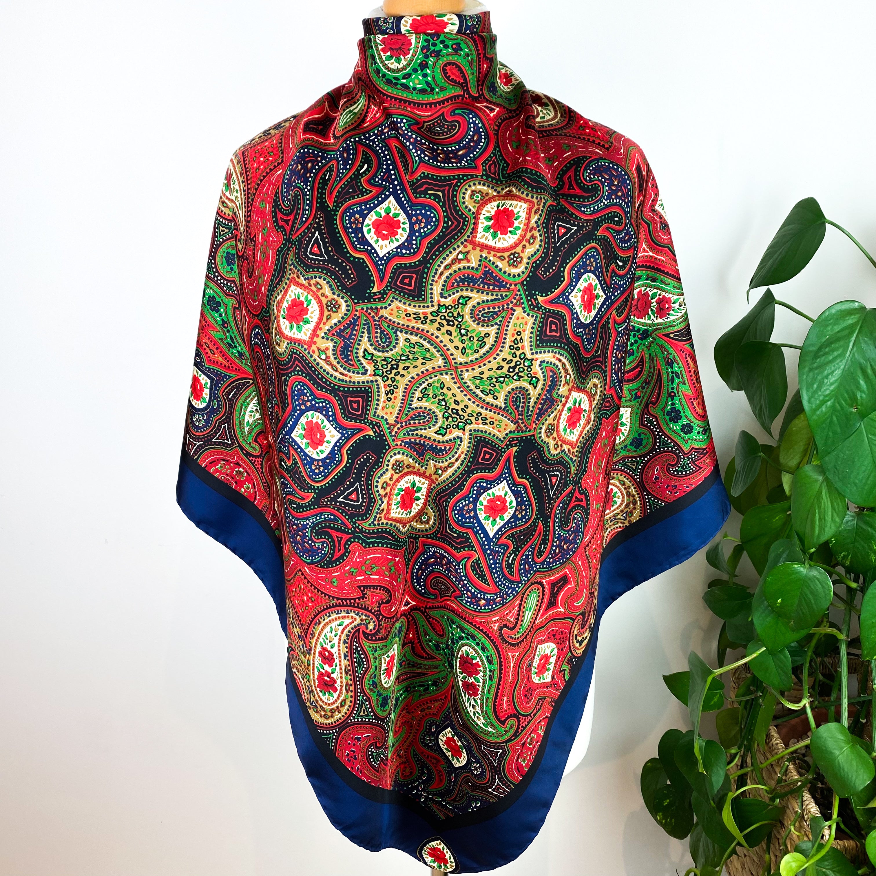 Bill Blass Floral Vintage Silk Scarf
