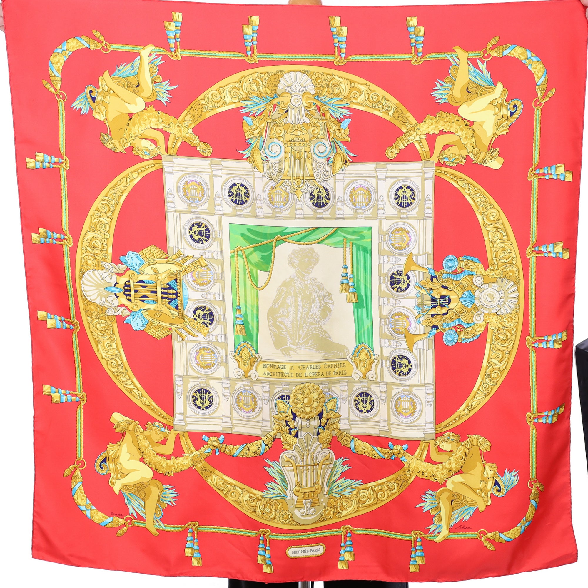 Hermès Hommage A Charles Garnier Architecte De l’Opera De Paris Silk Scarf