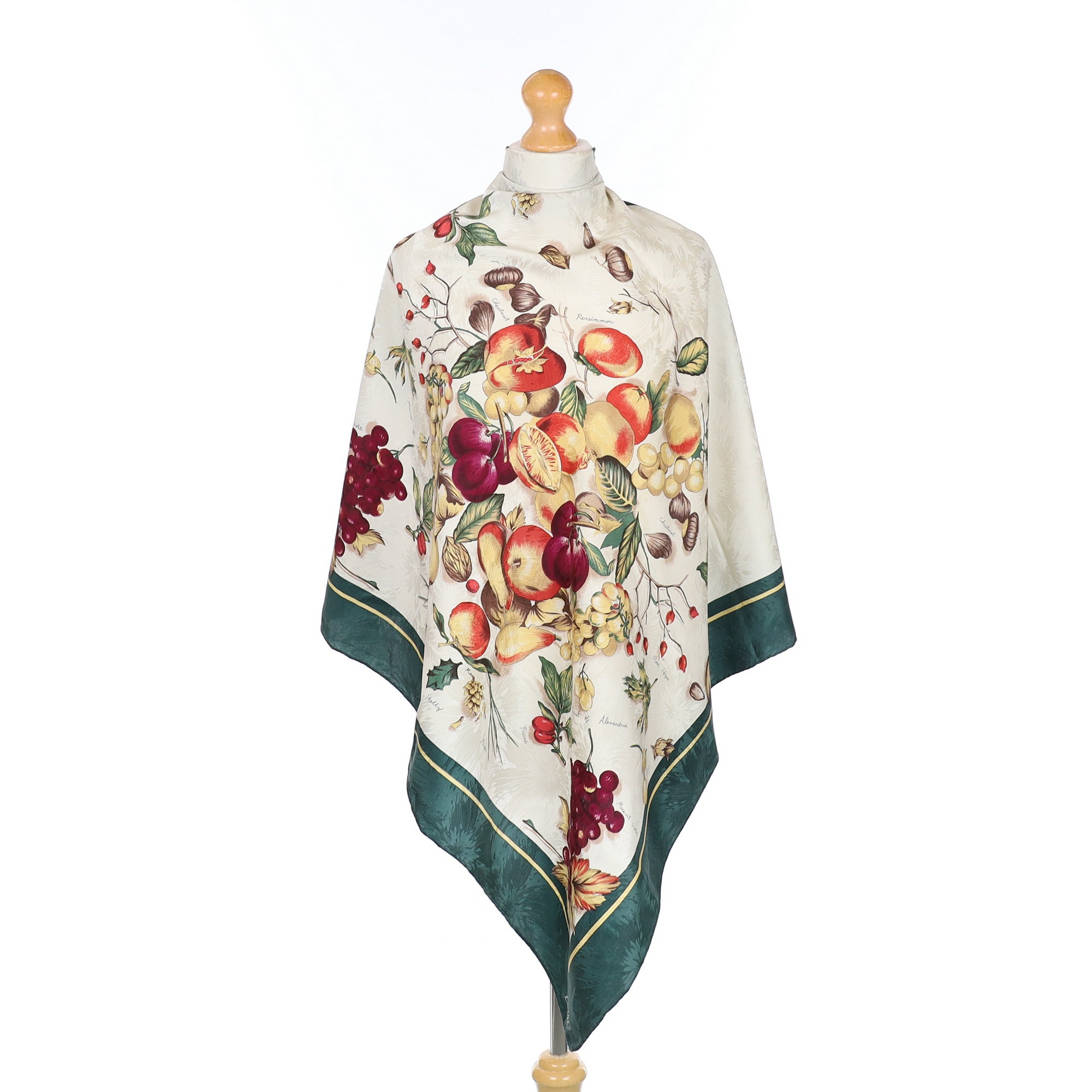 Rustic Fruit Design Silk Scarf