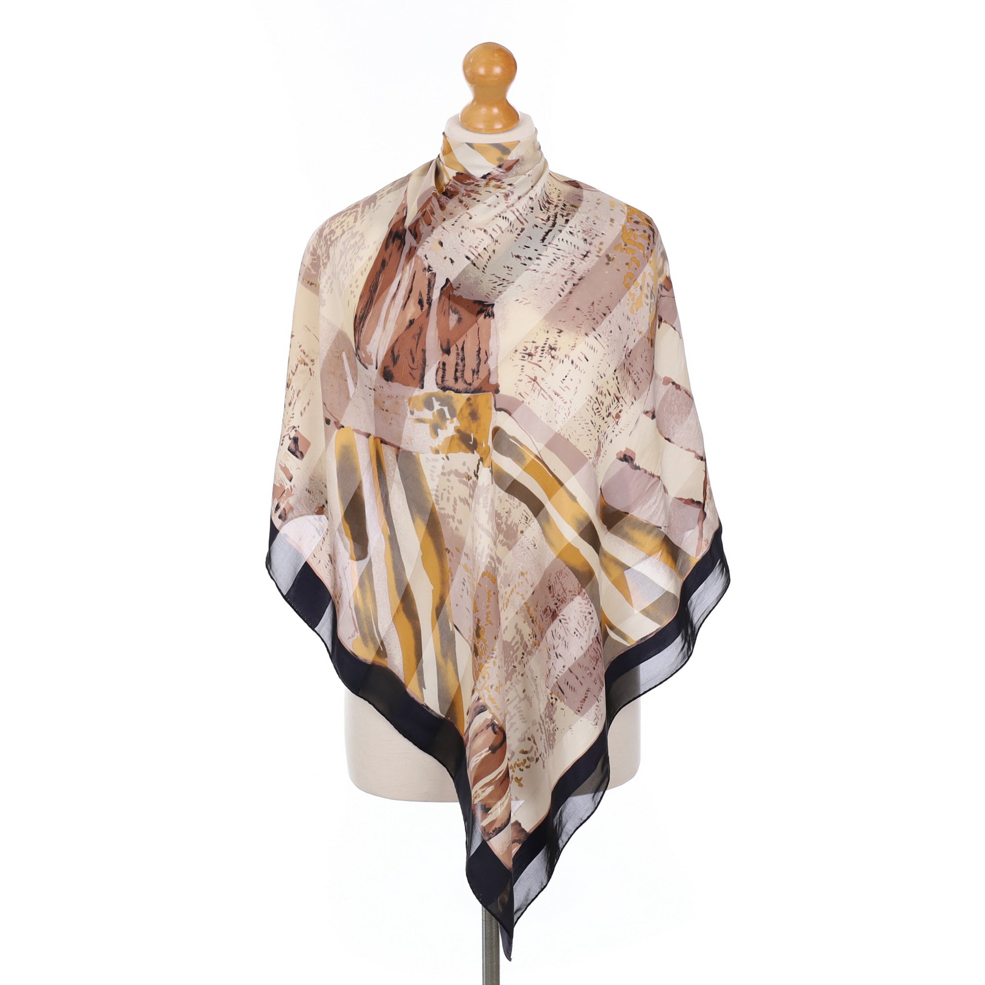 Abstract Chiffon Vintage Silk Scarf