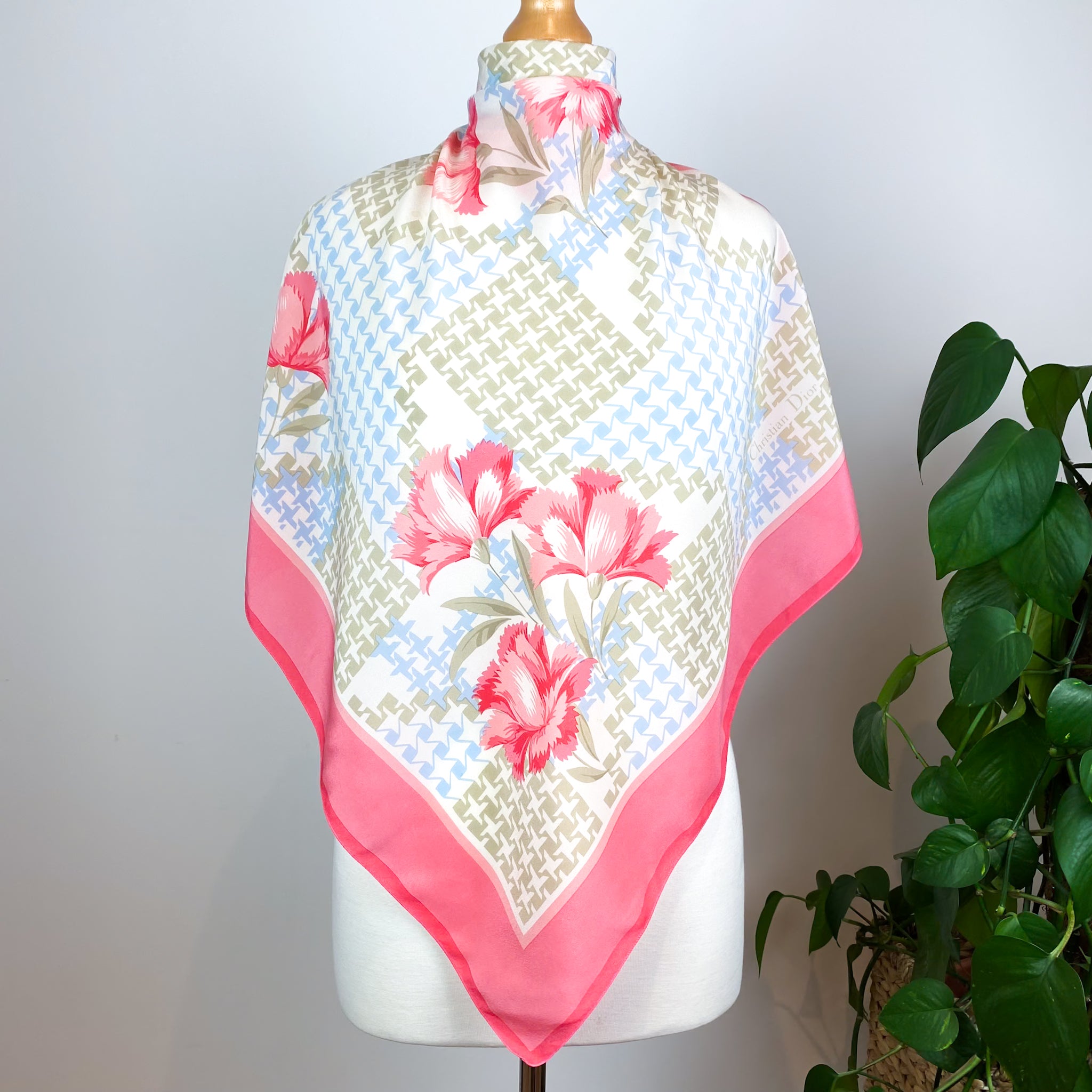Christian Dior 1980s Vintage Designer Silk Scarf