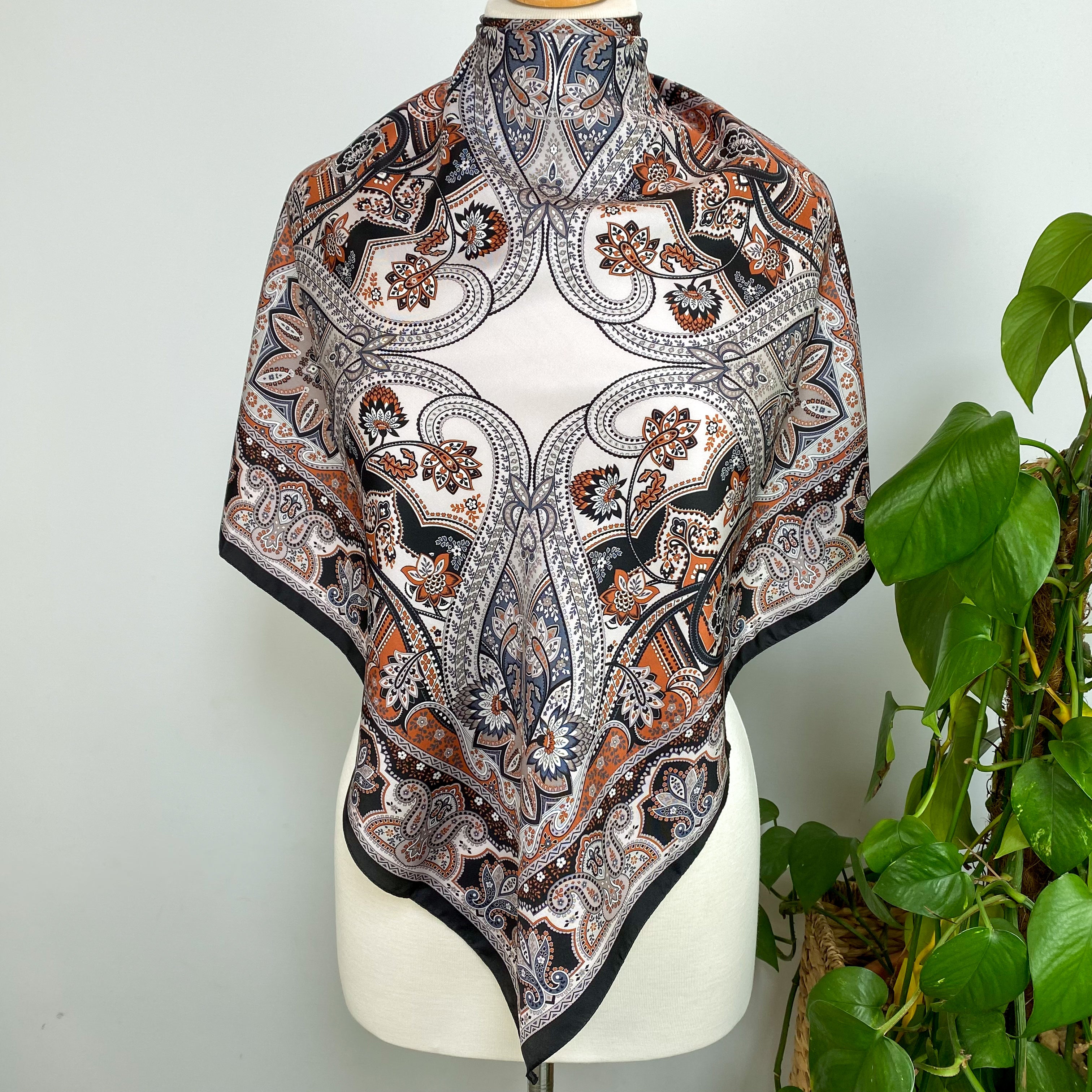 Autumnal Paisley Silk Scarf